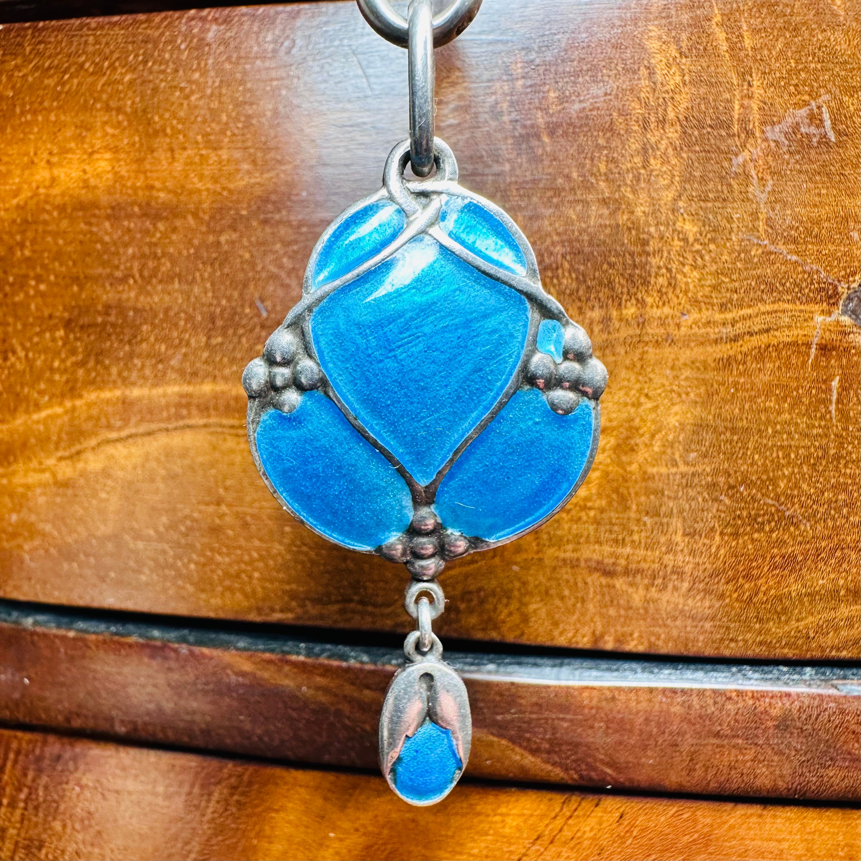 Murrle Bennet & Co Sterling Silver Enamel, Arts and Crafts Pendant