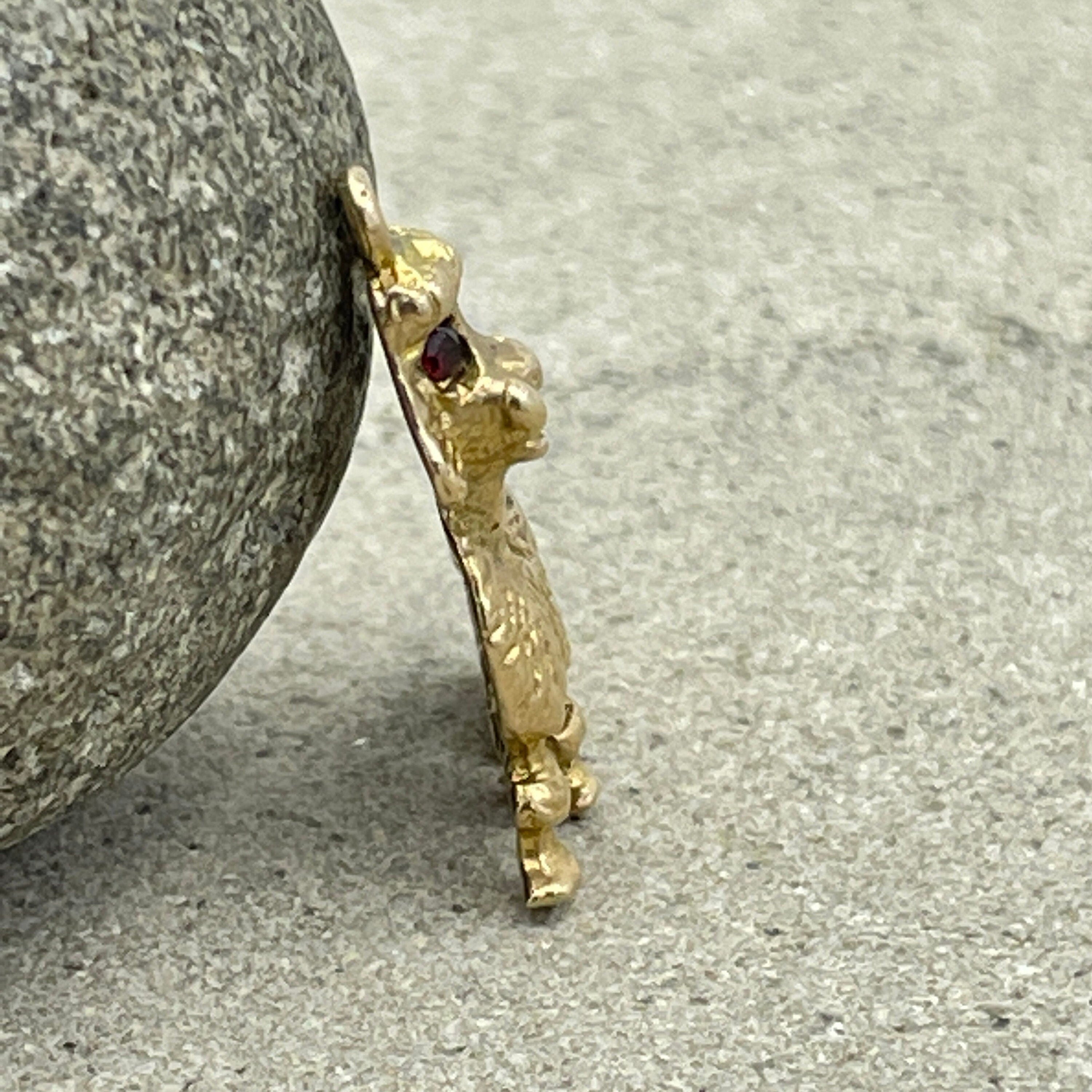 Vintage 9ct Gold Poodle Dog Charm, Pendant