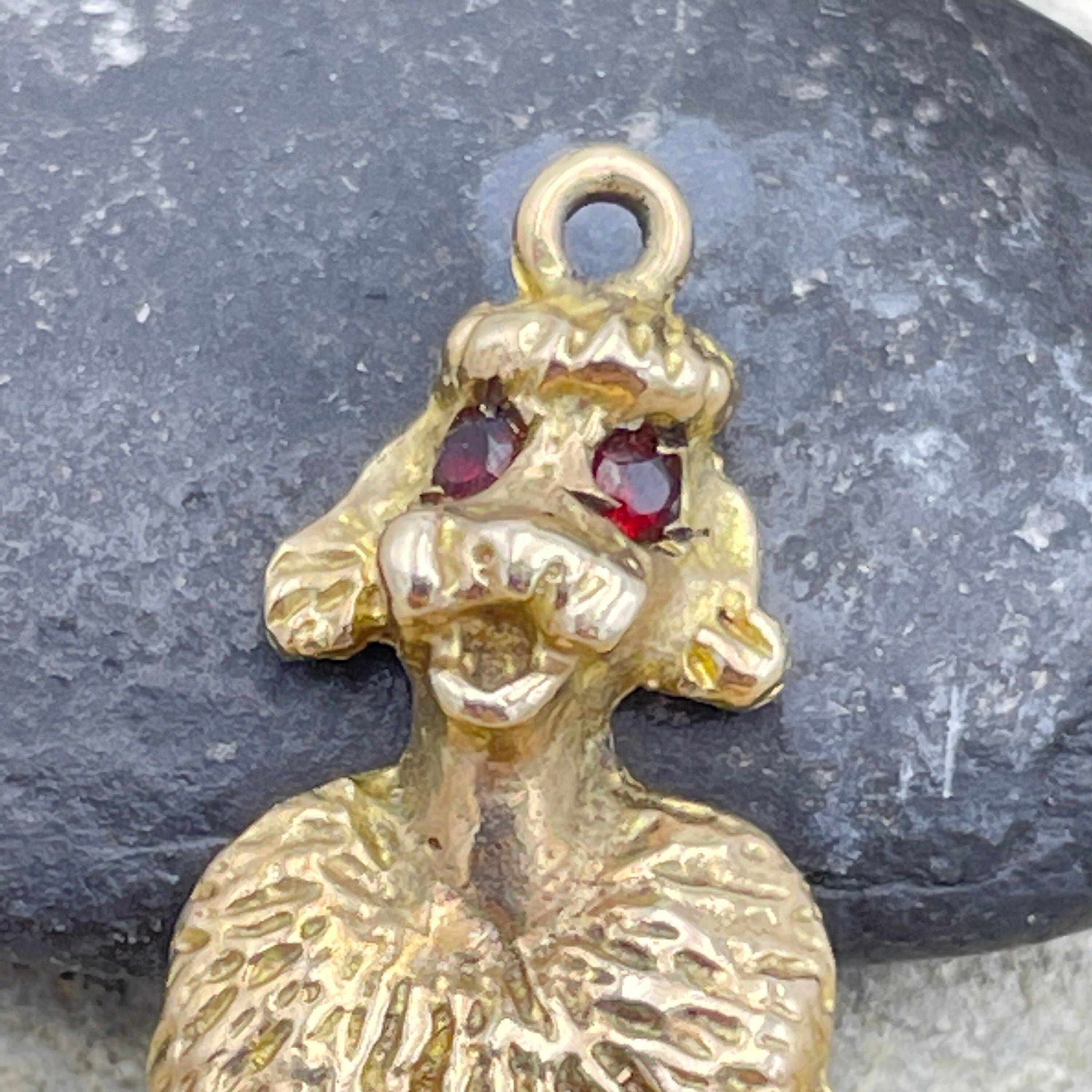 Vintage 9ct Gold Poodle Dog Charm, Pendant