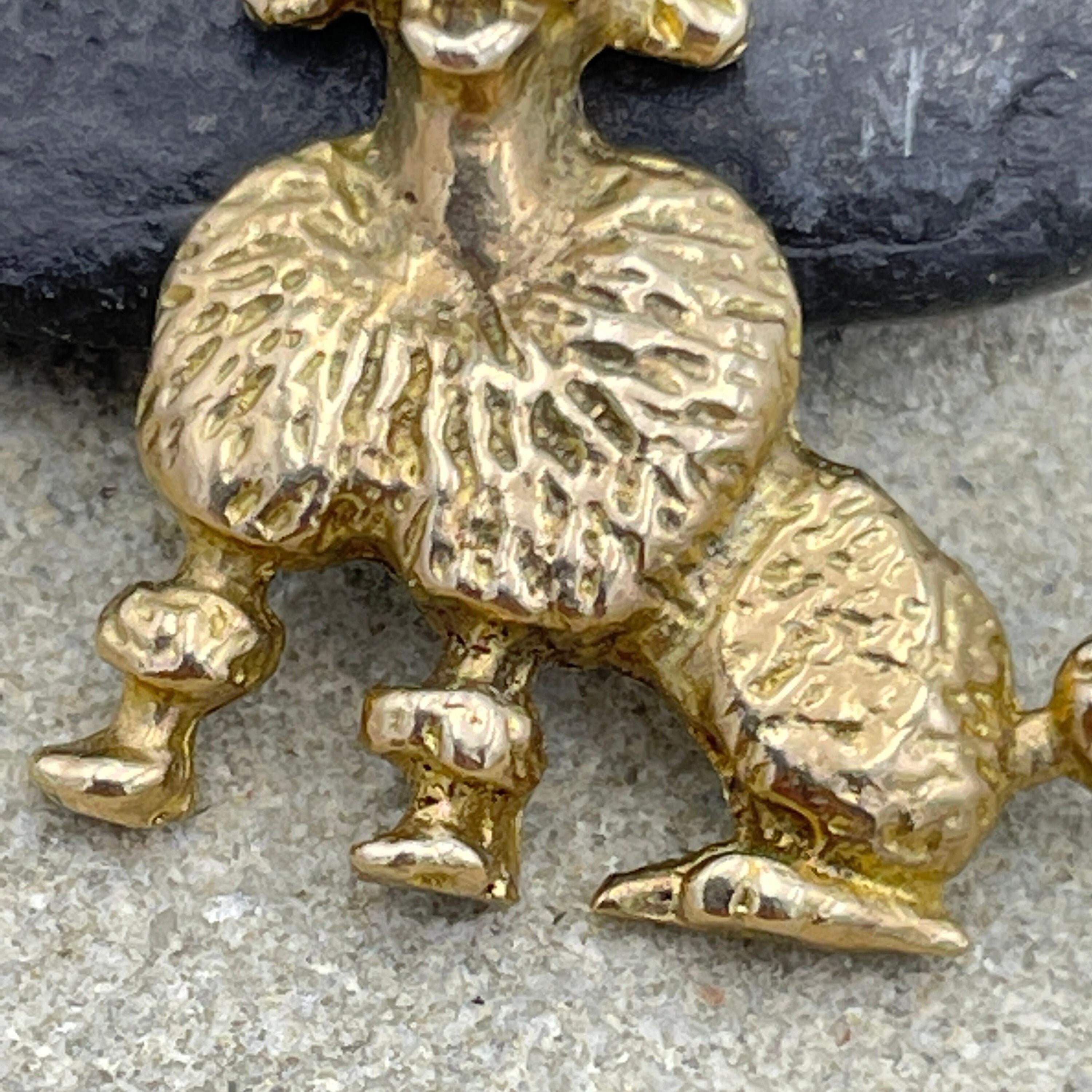 Vintage 9ct Gold Poodle Dog Charm, Pendant