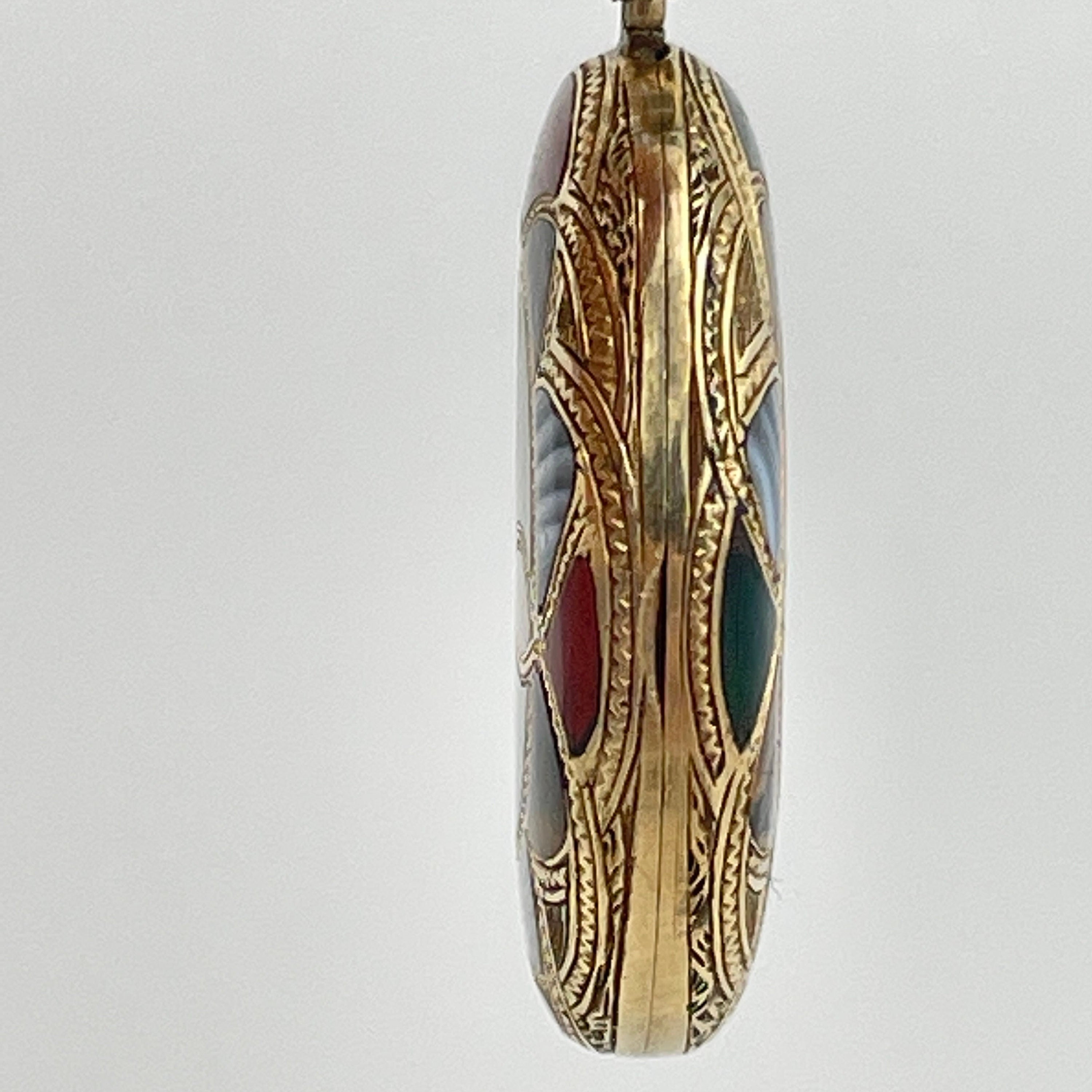 Victorian 15ct gold, scottish agate locket