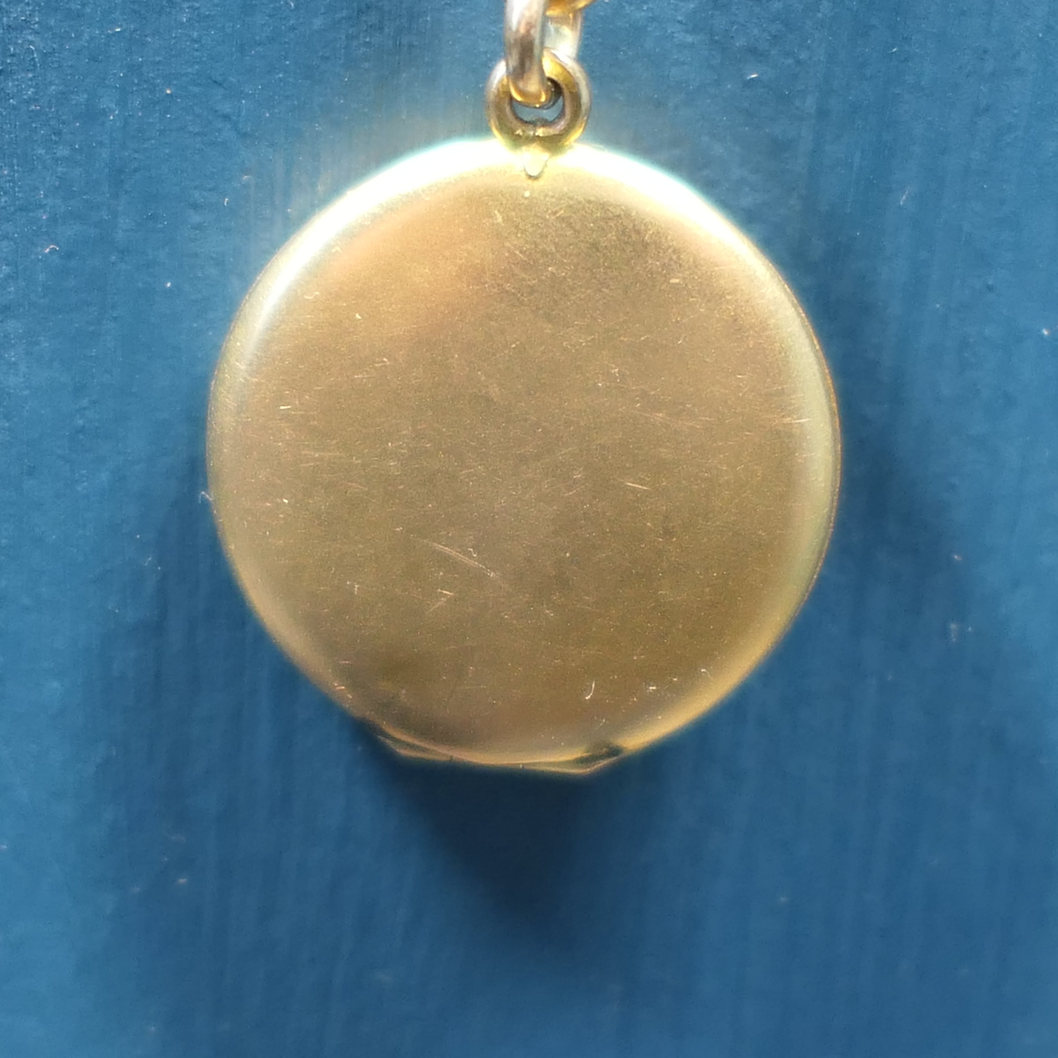 Antique Solid 14ct Gold, locket, Set With Pink Spinel