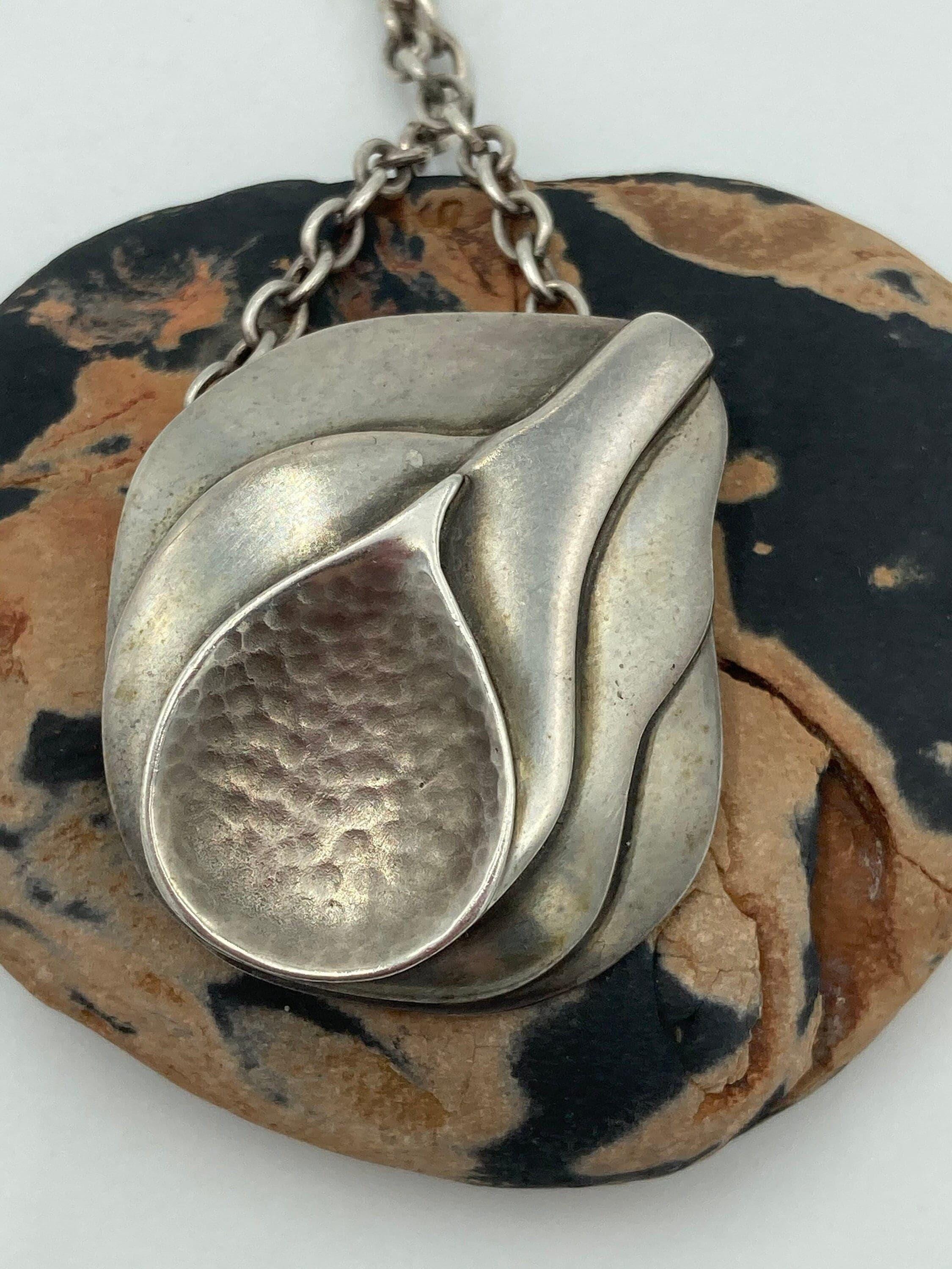 Vintage Georg Jensen, Sterling Silver, Pendant Necklace, Ole Kortzau, no. 397