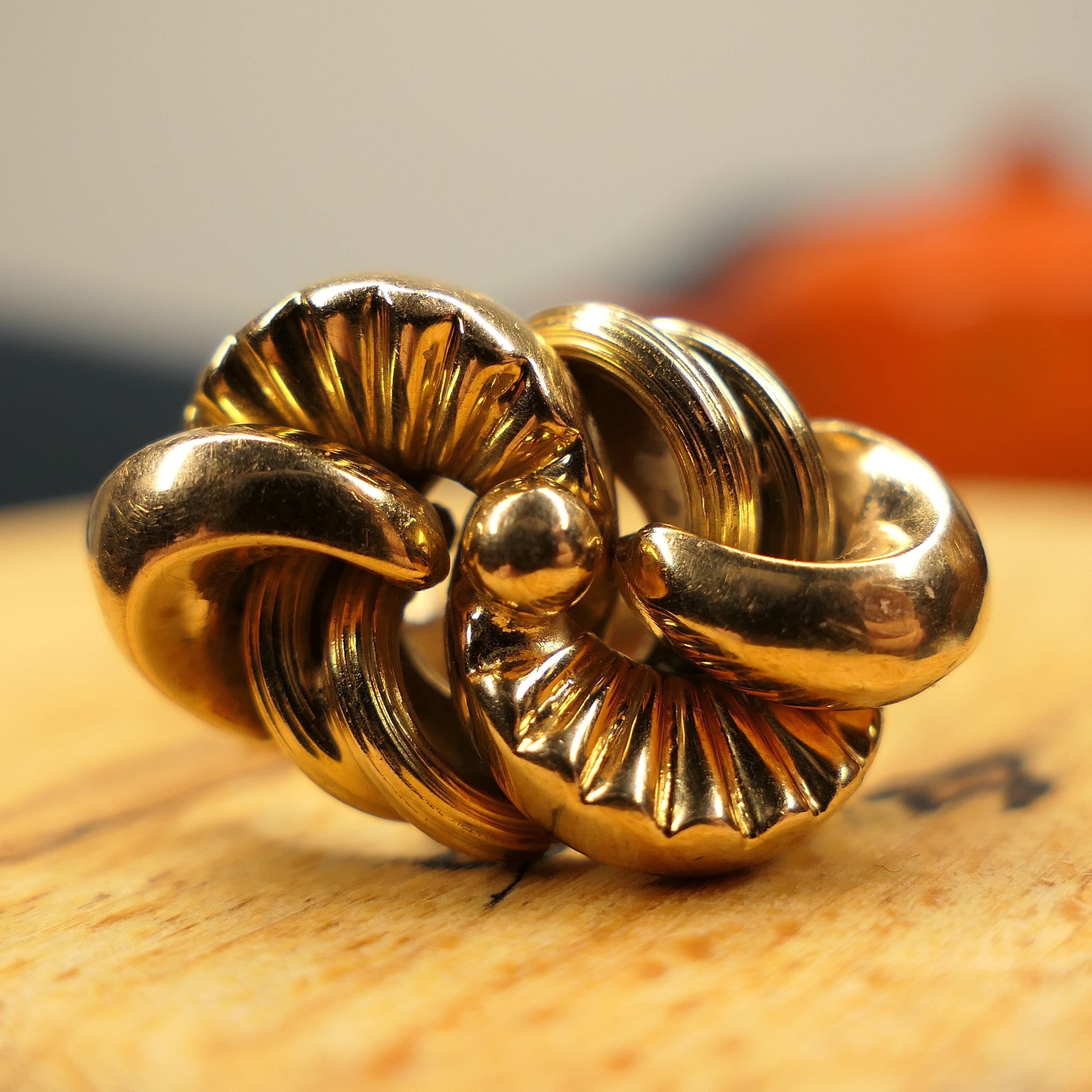 Vintage 18ct Gold Chunky Knot Ring Mid 20th Century
