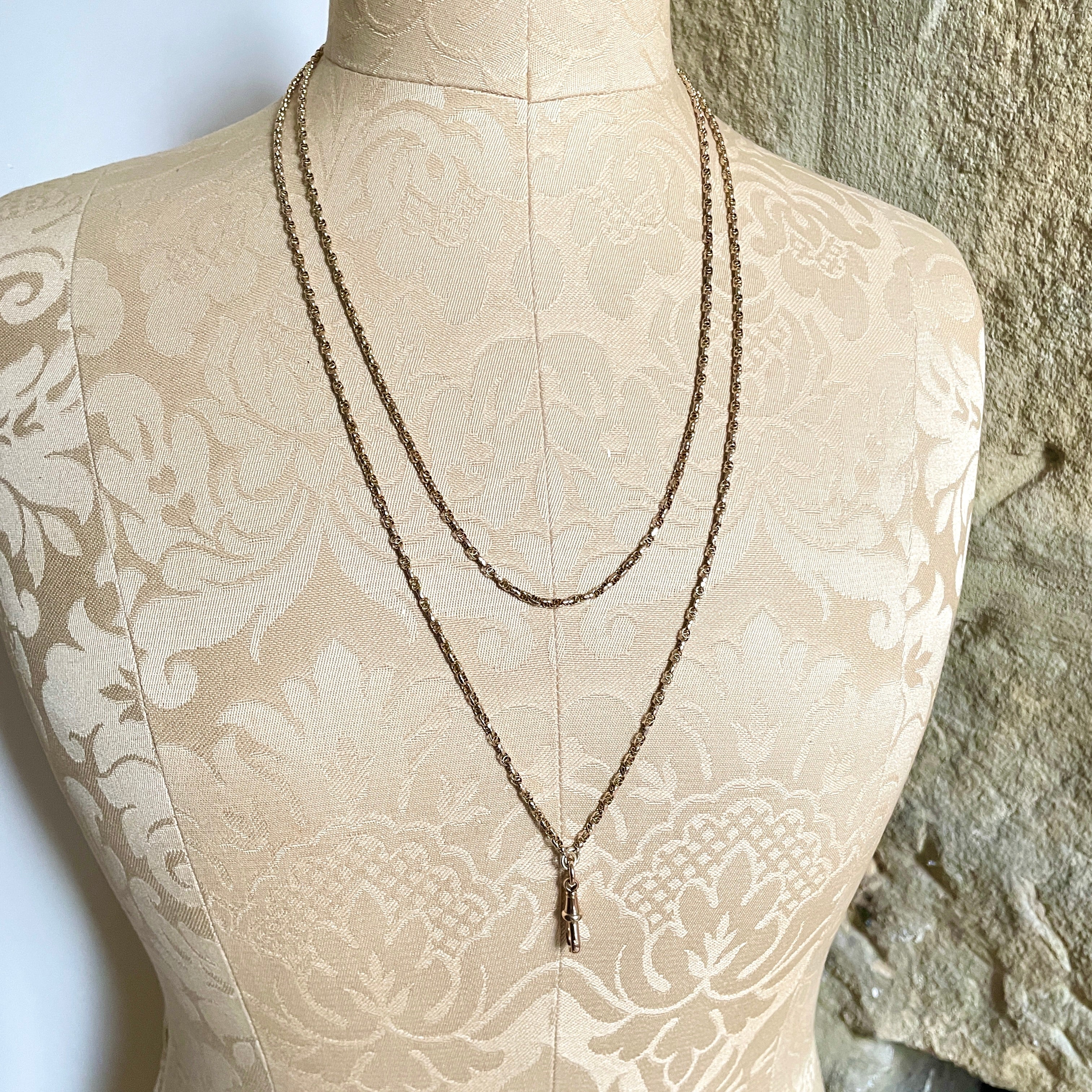 Victorian 9ct Gold, Fancy Link, Guard Chain, Muff Chain Necklace