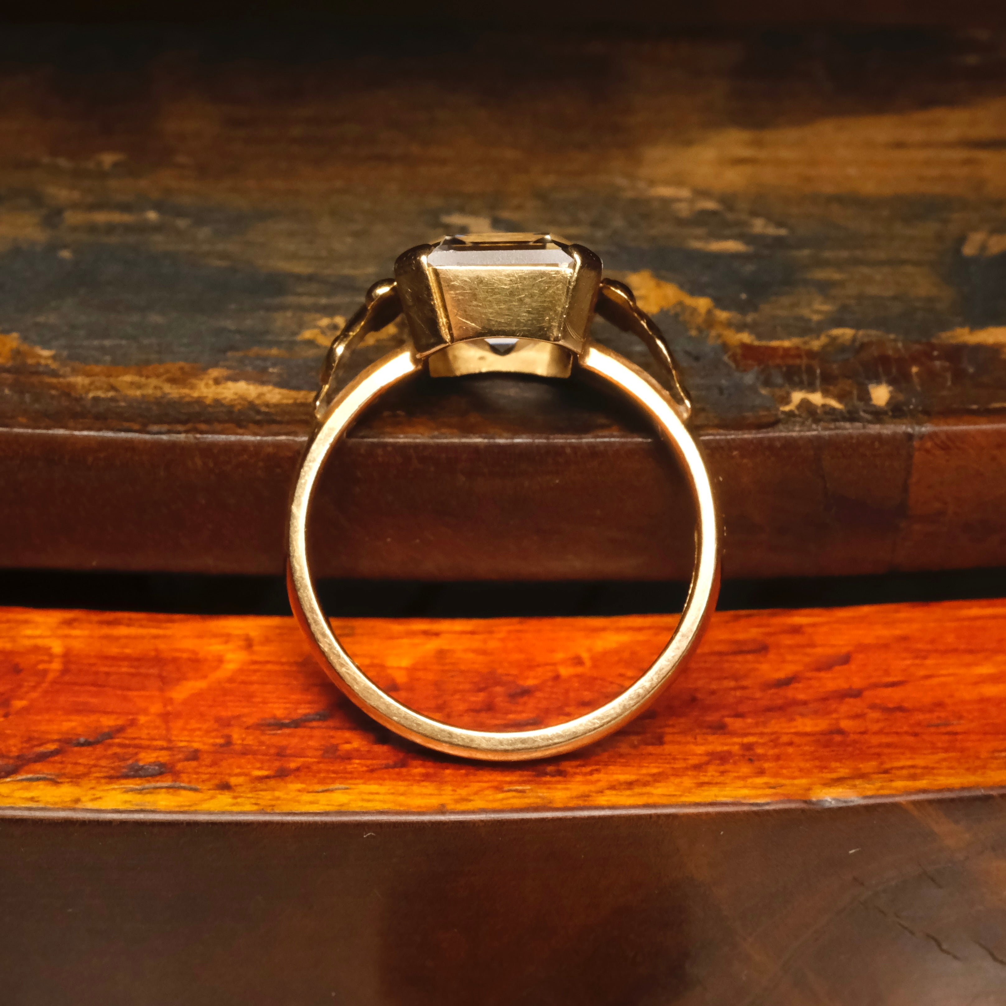 1940s, 18ct Gold, Rock Crystal Quartz, Solitaire Ring