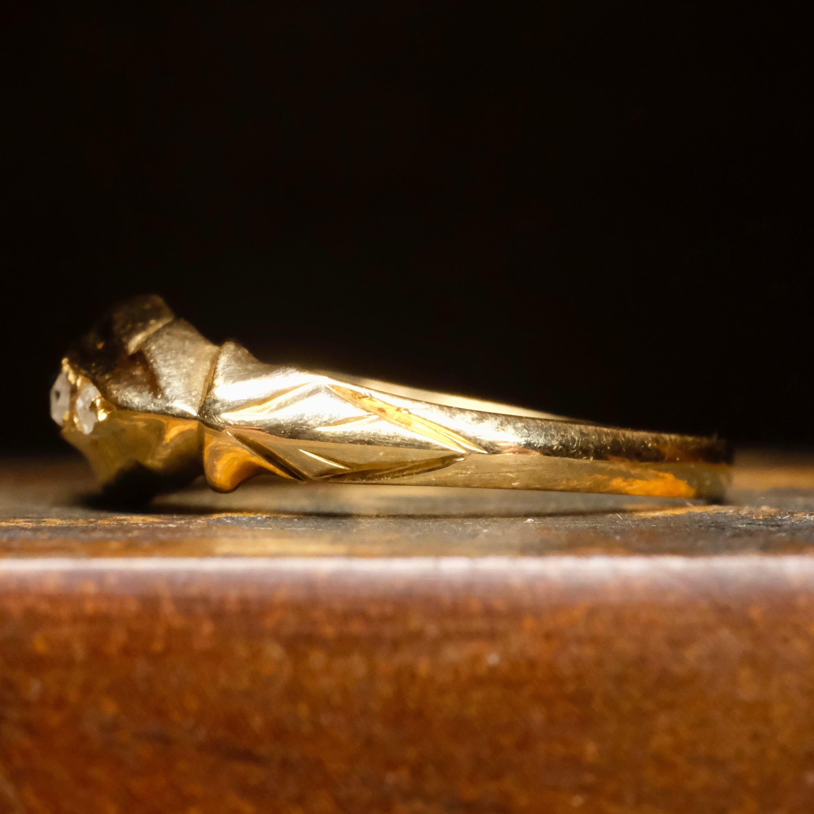 Antique, 18ct Gold, Rose Cut Diamond Ring, Hallmarked In 1917