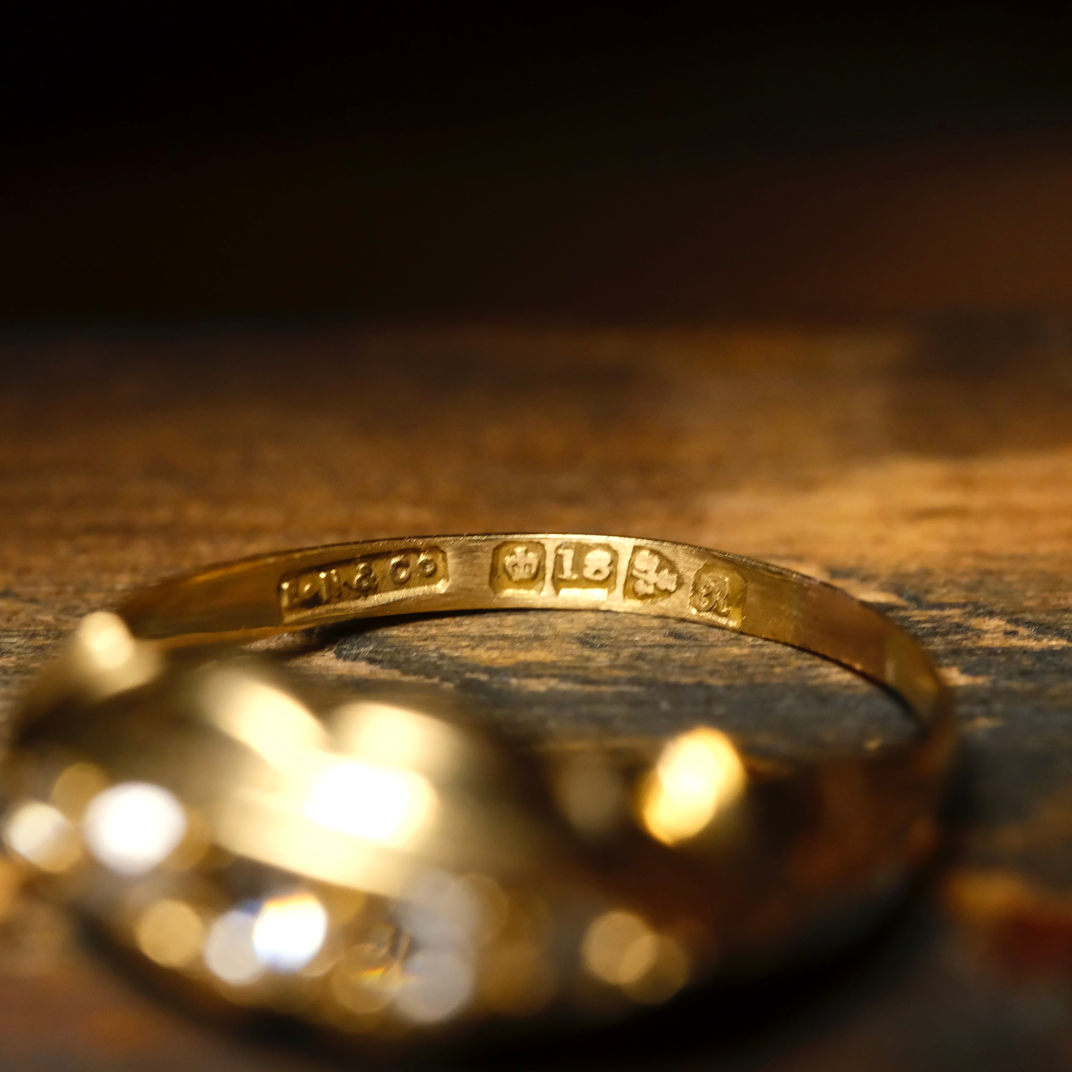 Antique, 18ct Gold, Rose Cut Diamond Ring, Hallmarked In 1917