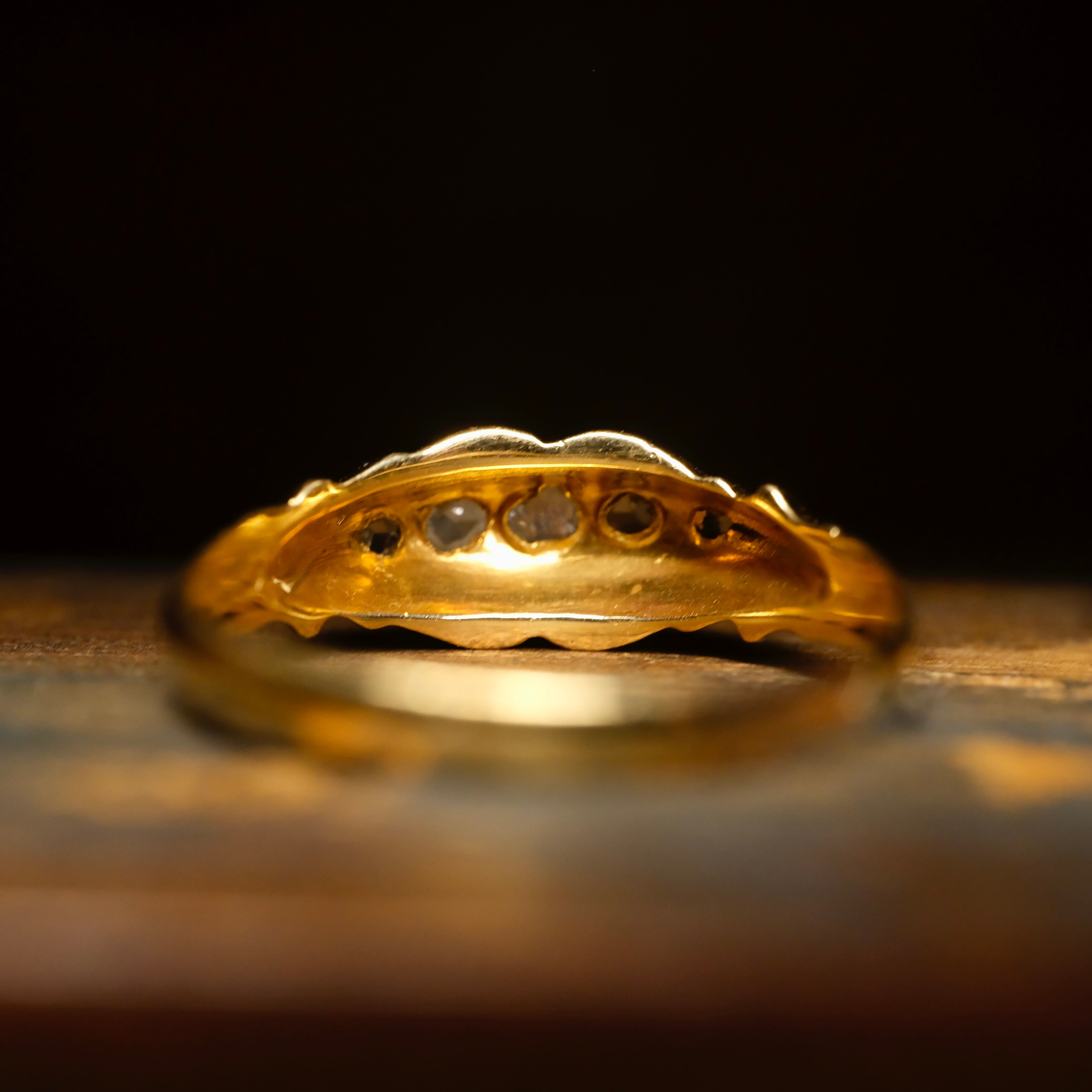 Antique, 18ct Gold, Rose Cut Diamond Ring, Hallmarked In 1917
