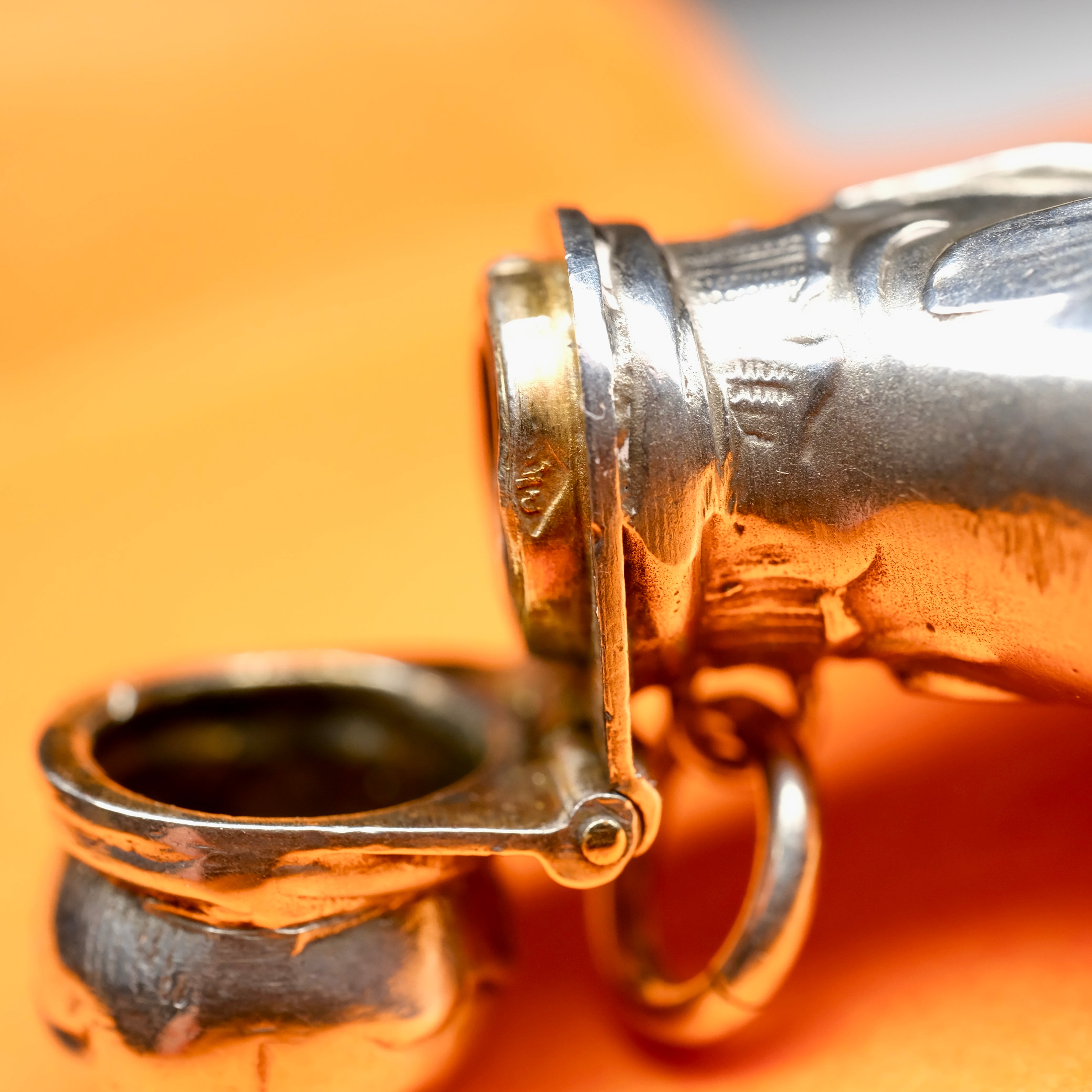 Antique, French, Art Nouveau Mistletoe, Silver, Chatelaine Scent Bottle