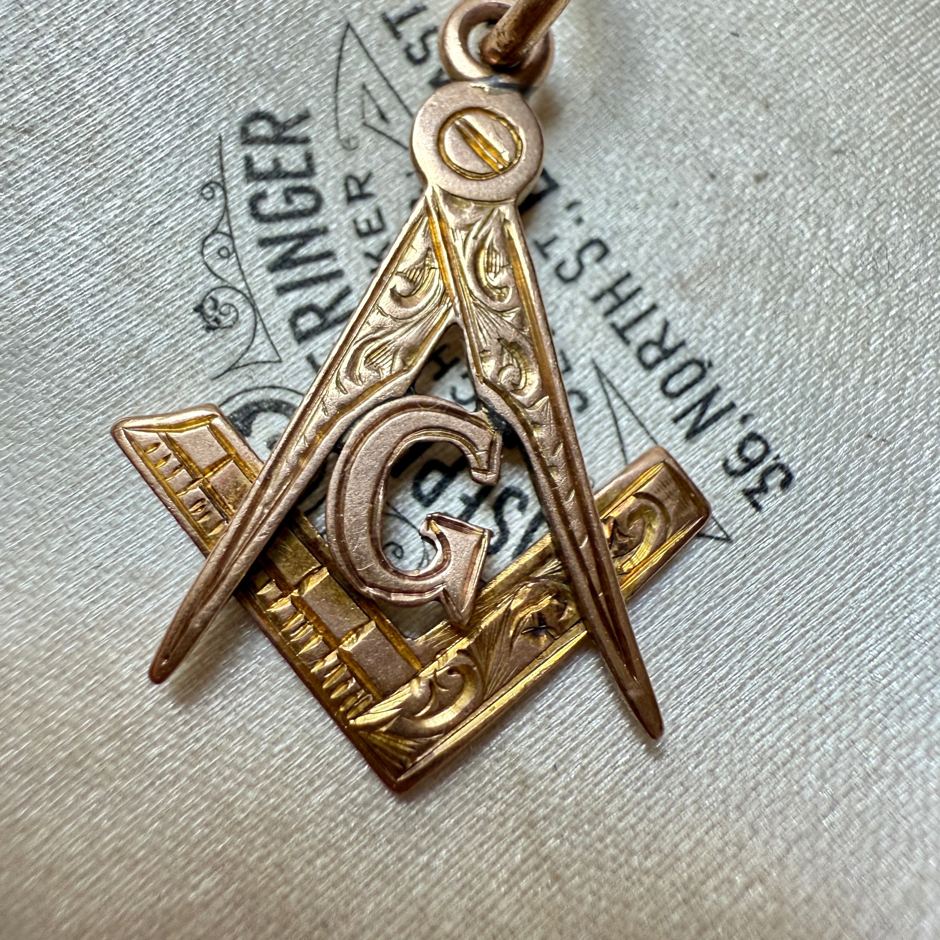 Antique, Edwardian 9ct Gold Masonic Pendant, Hallmarked in 1905