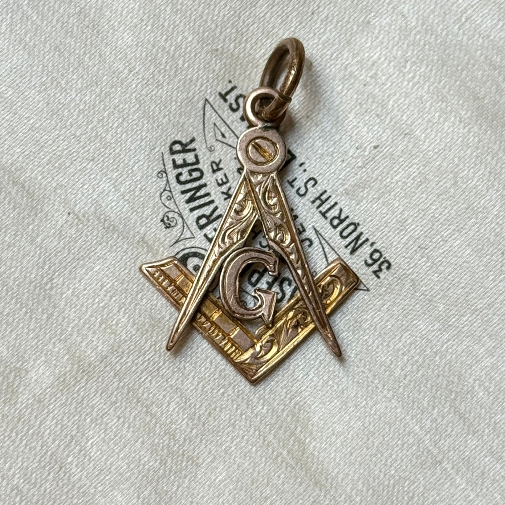 Antique, Edwardian 9ct Gold Masonic Pendant, Hallmarked in 1905