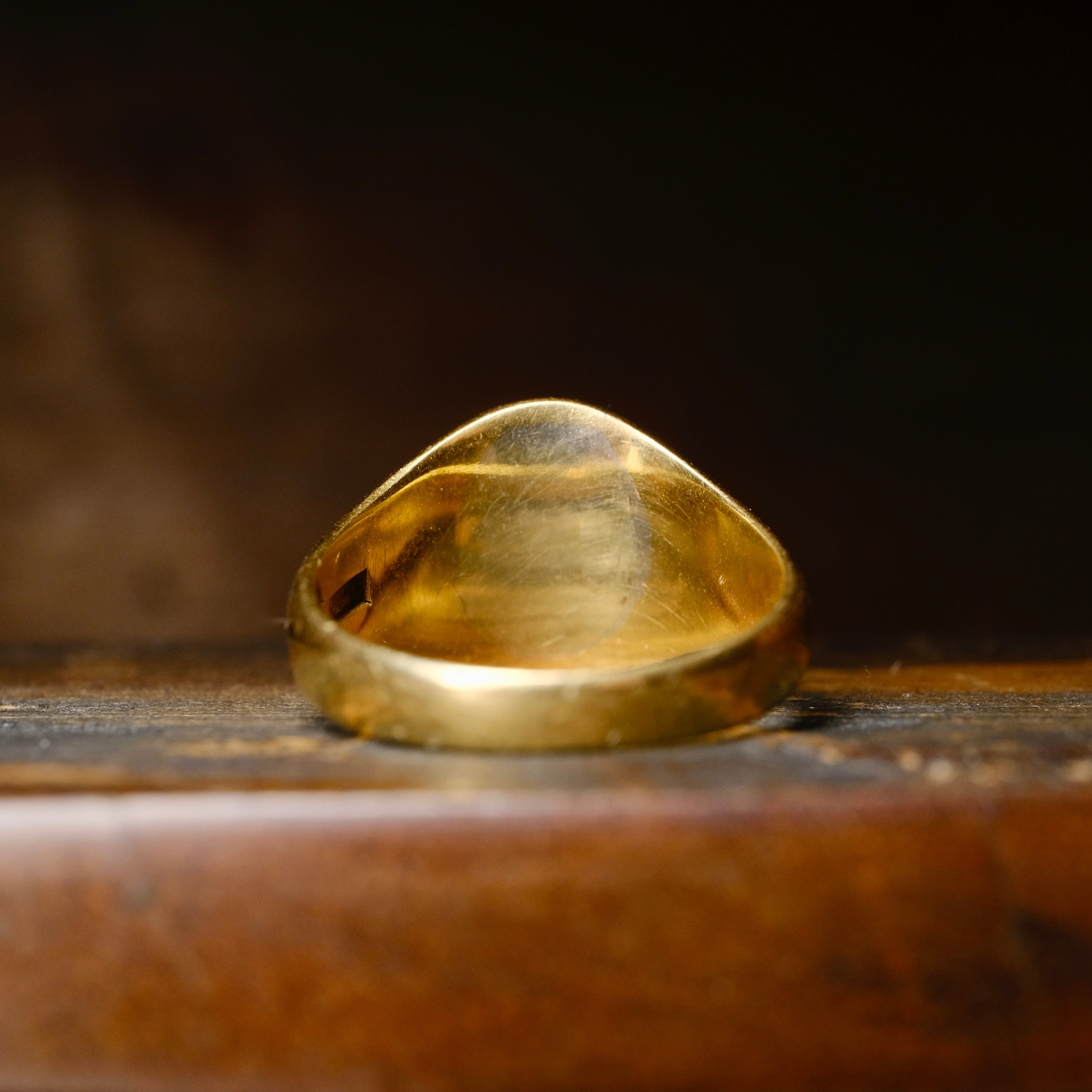Antique, 18ct Gold, Bloodstone Signet Ring