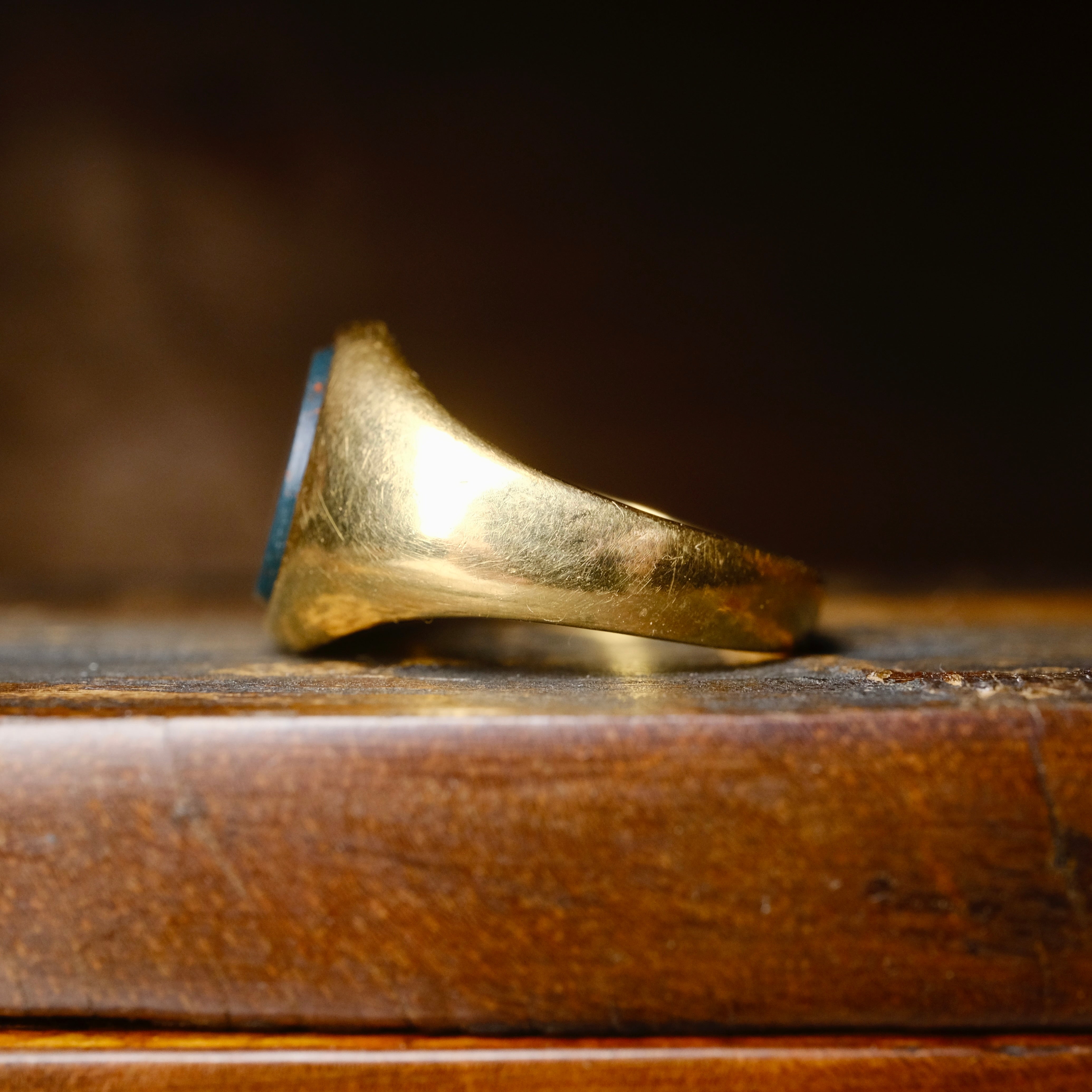 Antique, 18ct Gold, Bloodstone Signet Ring