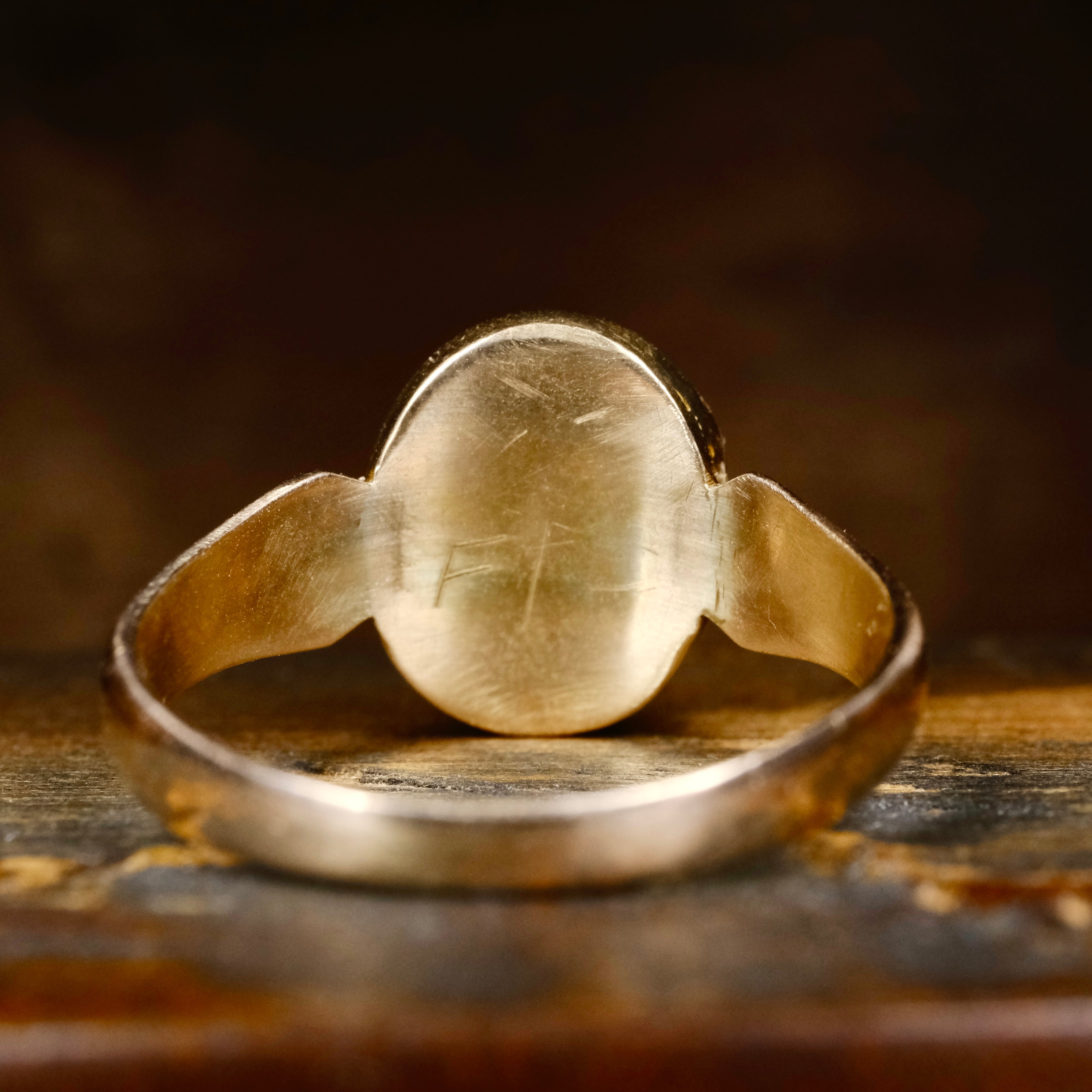 Antique 9ct Rose Gold Locket ring, Chester Hallmark dated 1917
