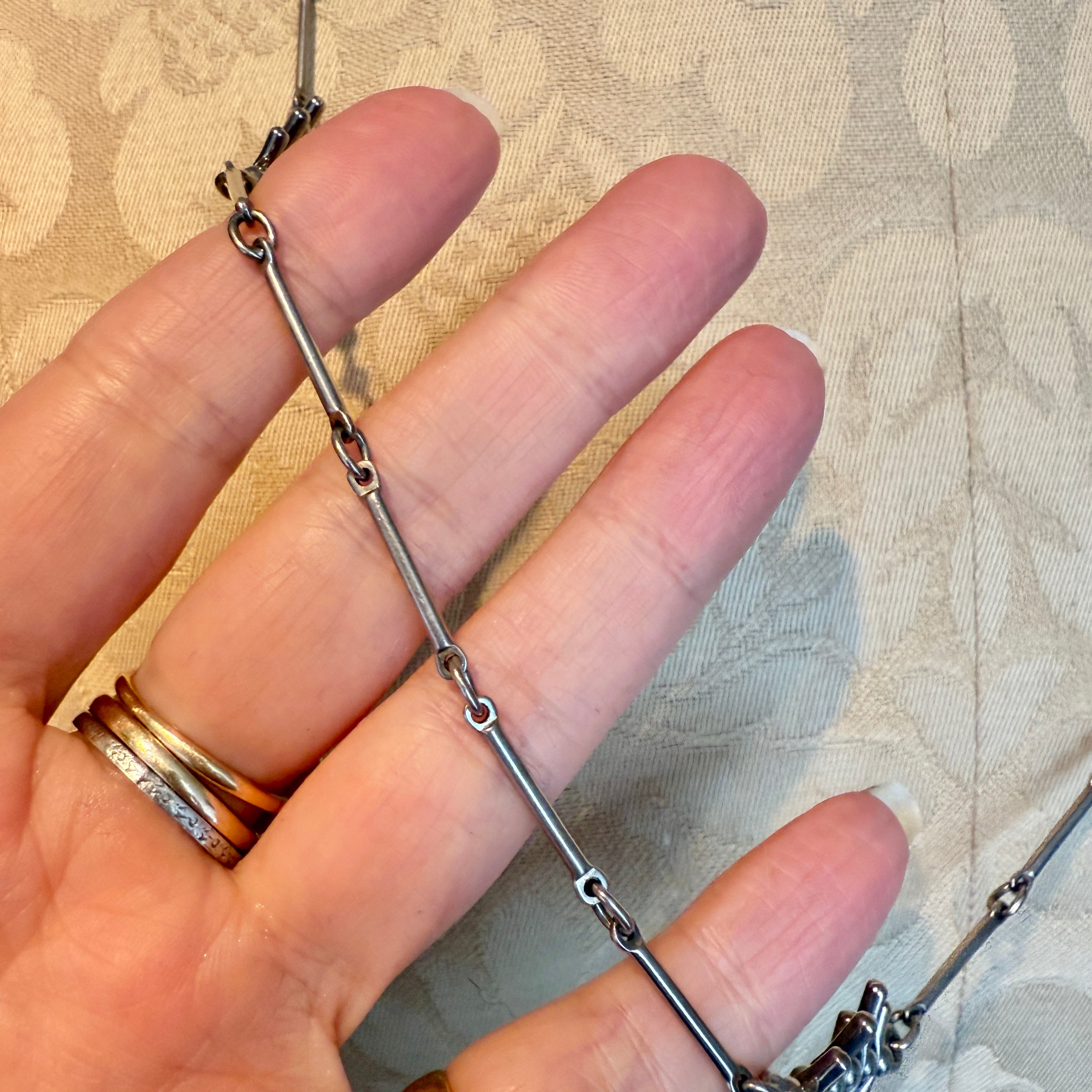 Vintage, Sterling Silver, Orlando Orlandini for Uno A Erre of Italy, Modernist Necklace