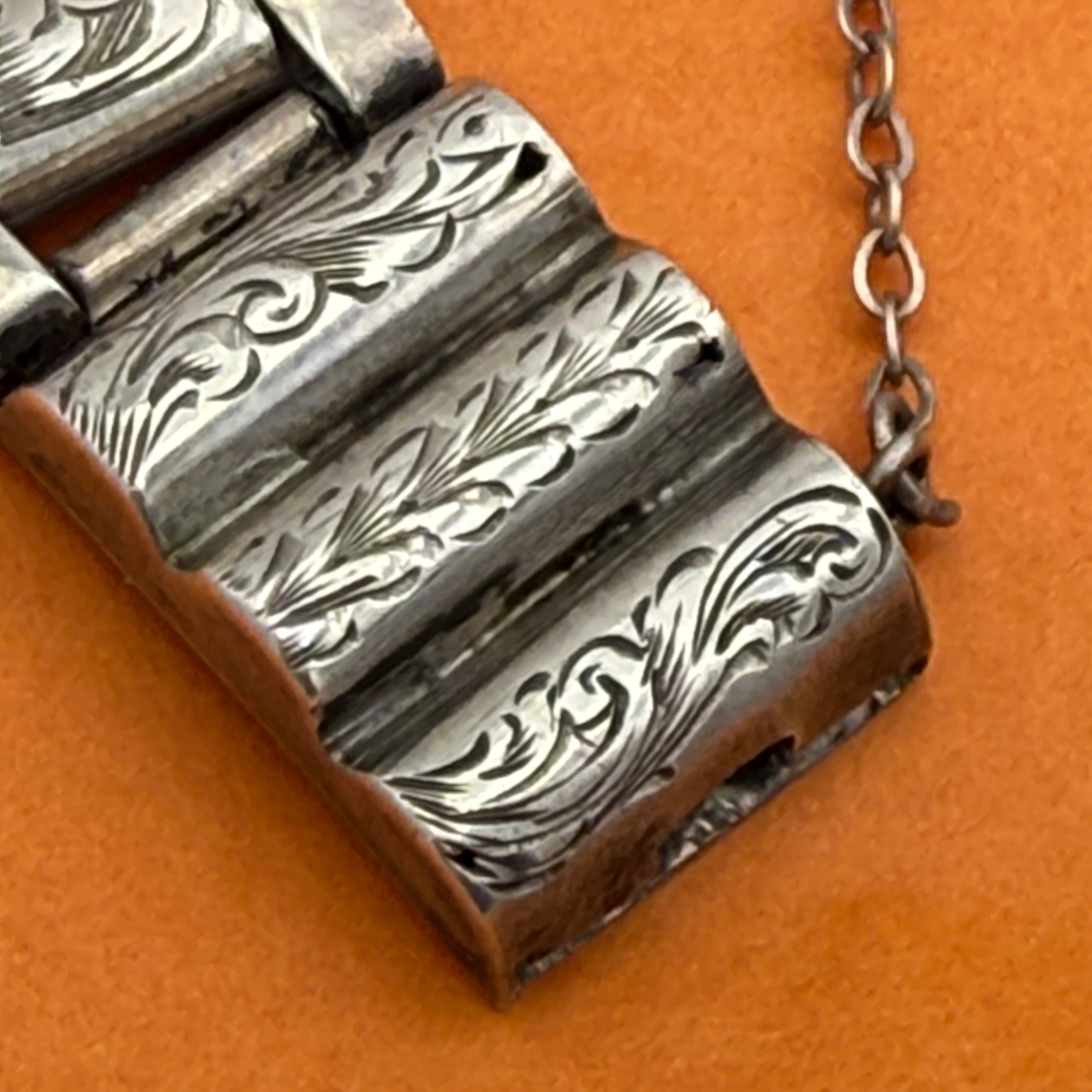 Victorian Sterling Silver Hinged Bangle, Hallmarked 1876