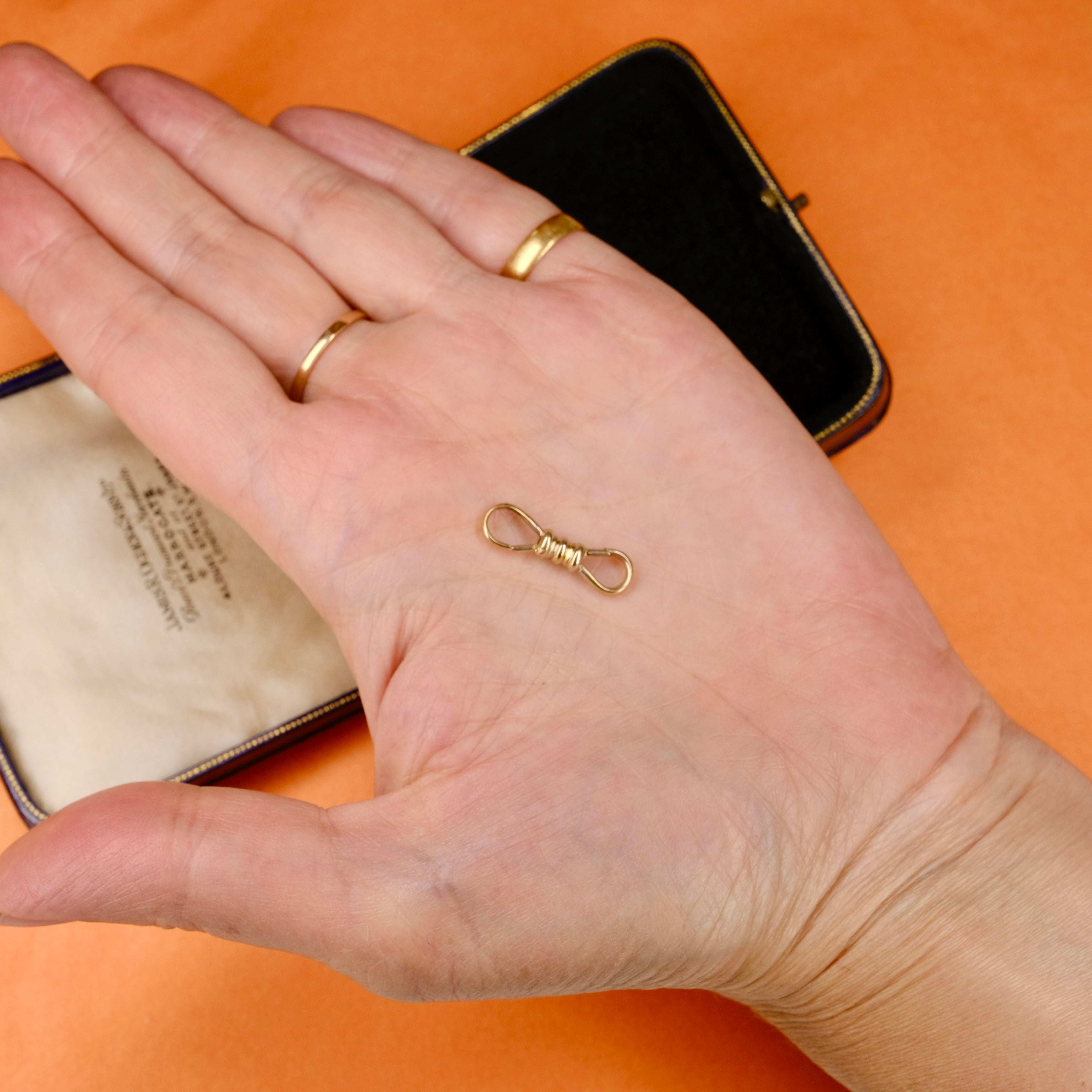 Antique 18ct Gold, Very Rare, Double Dog Clip, Clasp, Pendant