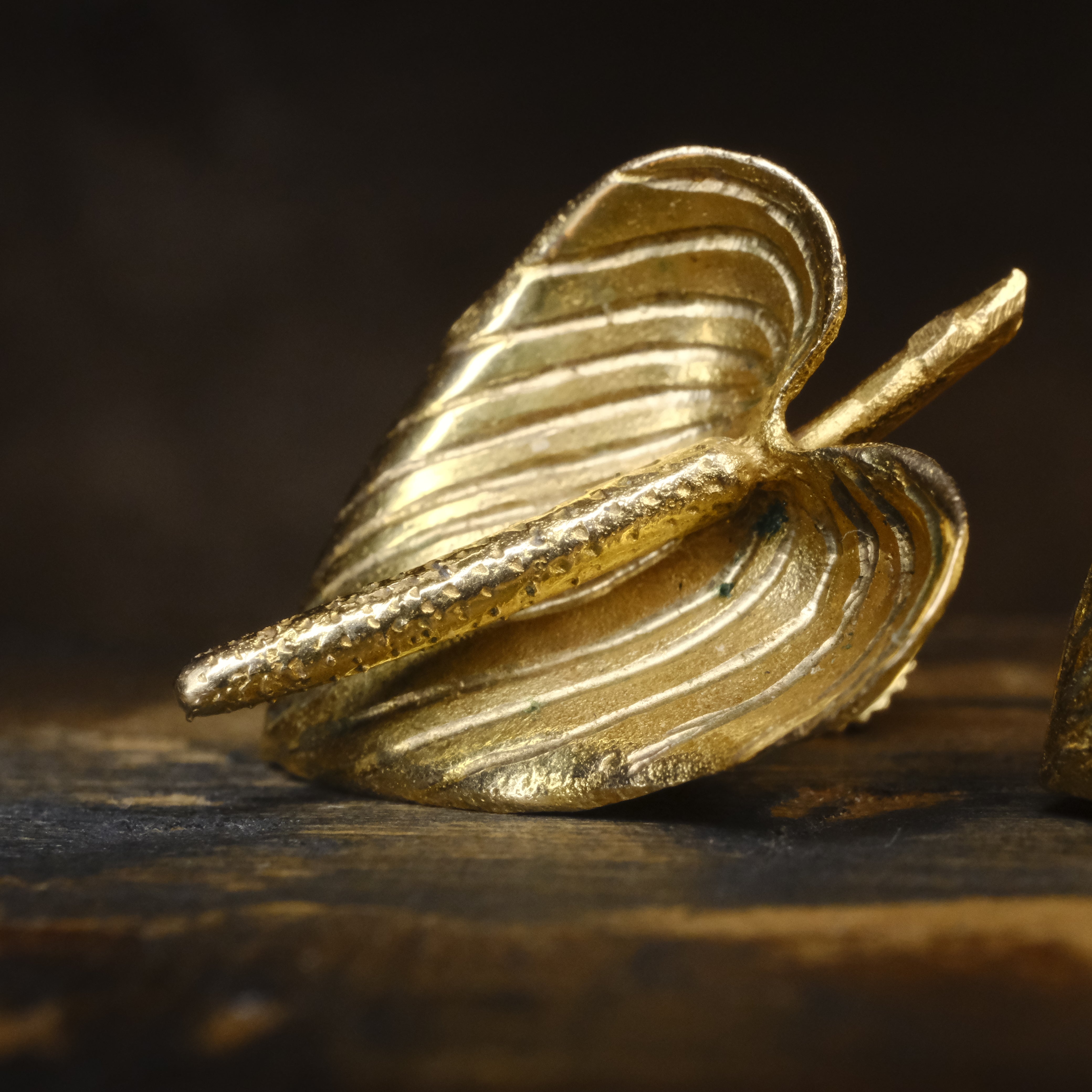 Mid 20th Century, 9ct Gold, Lily Screw Back Earrings