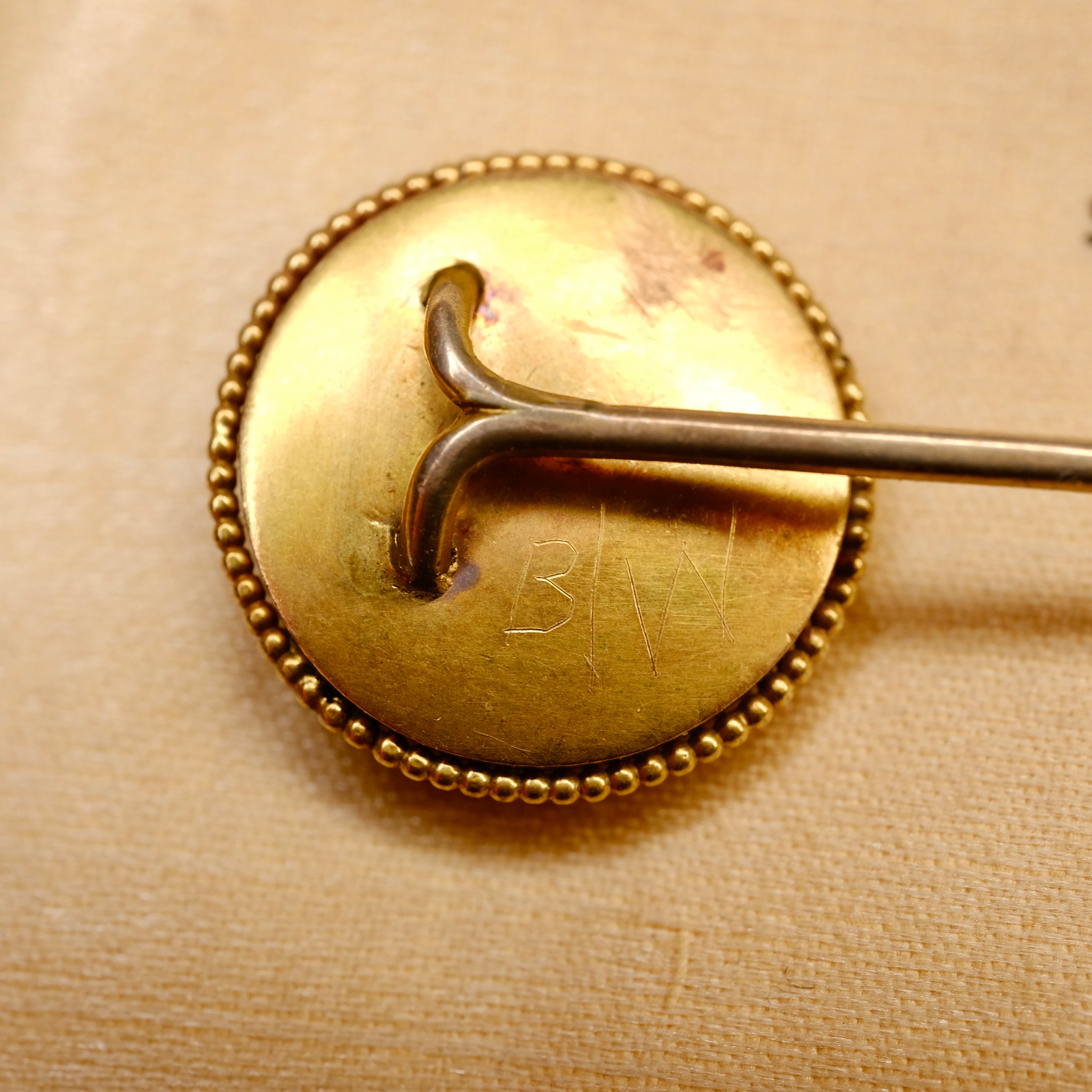 Victorian, Gold, Dove of Peace Micro Mosaic Stick Pin