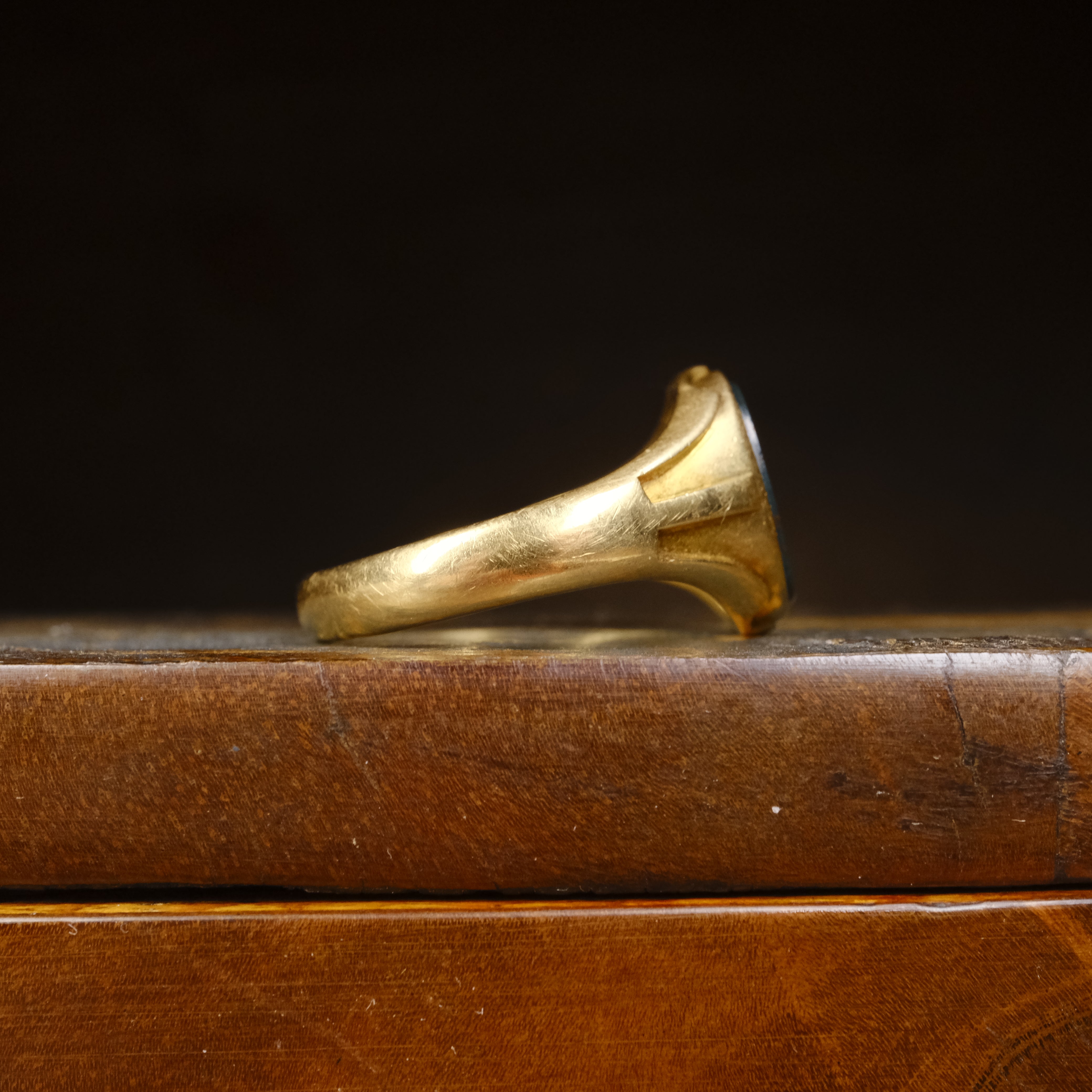 Antique, Gents, Victorian 18ct Gold, Bloodstone Signet Ring, Hallmarked in 1893