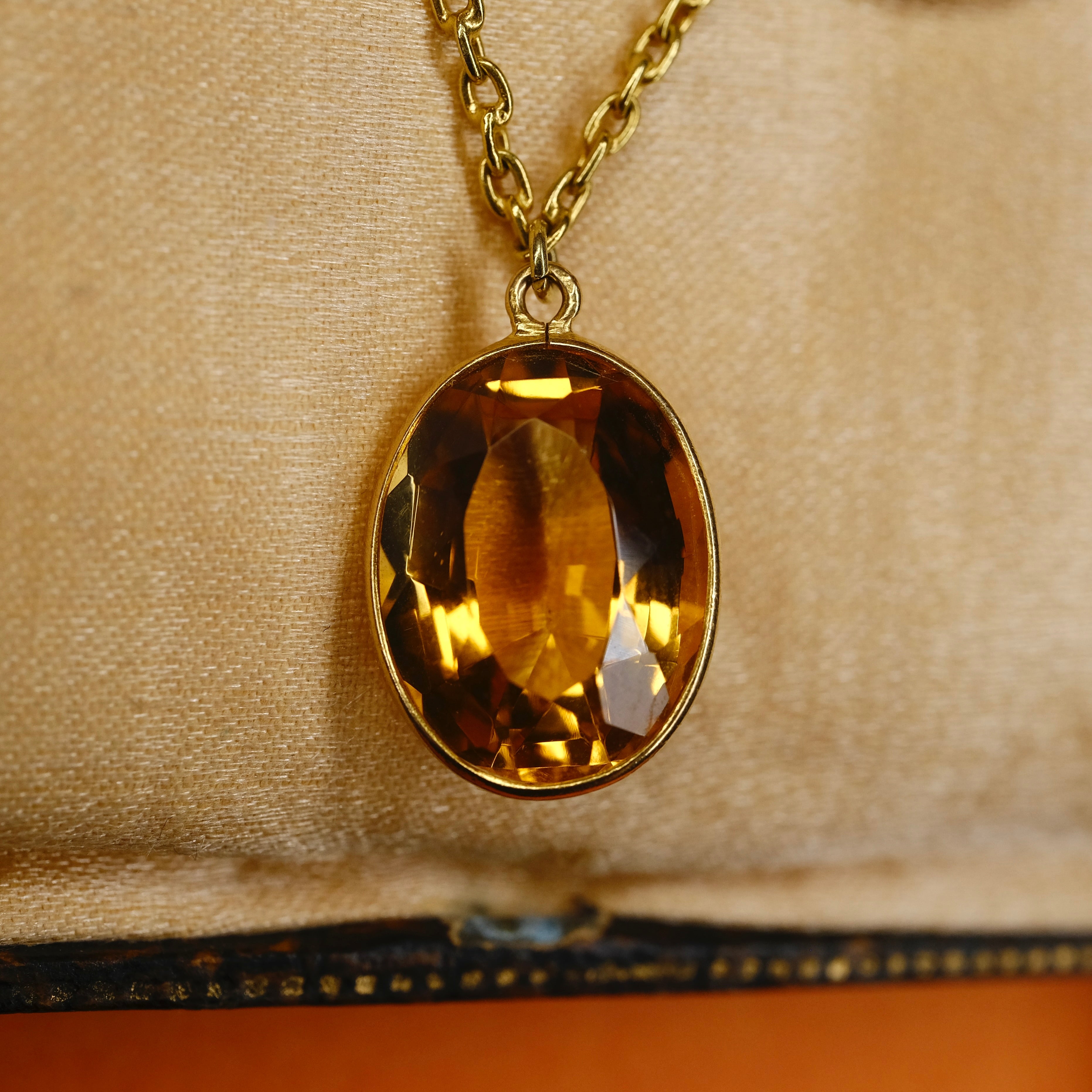 Antique 18ct Gold, Citrine Fringe Necklace