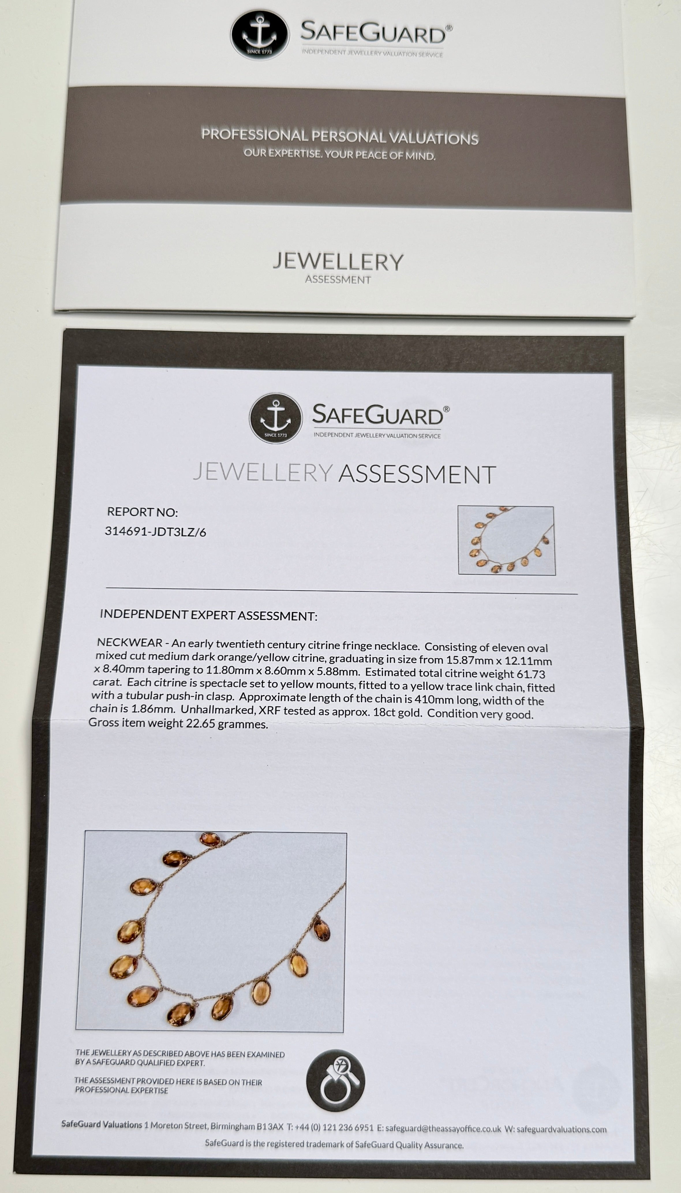 Antique 18ct Gold, Citrine Fringe Necklace