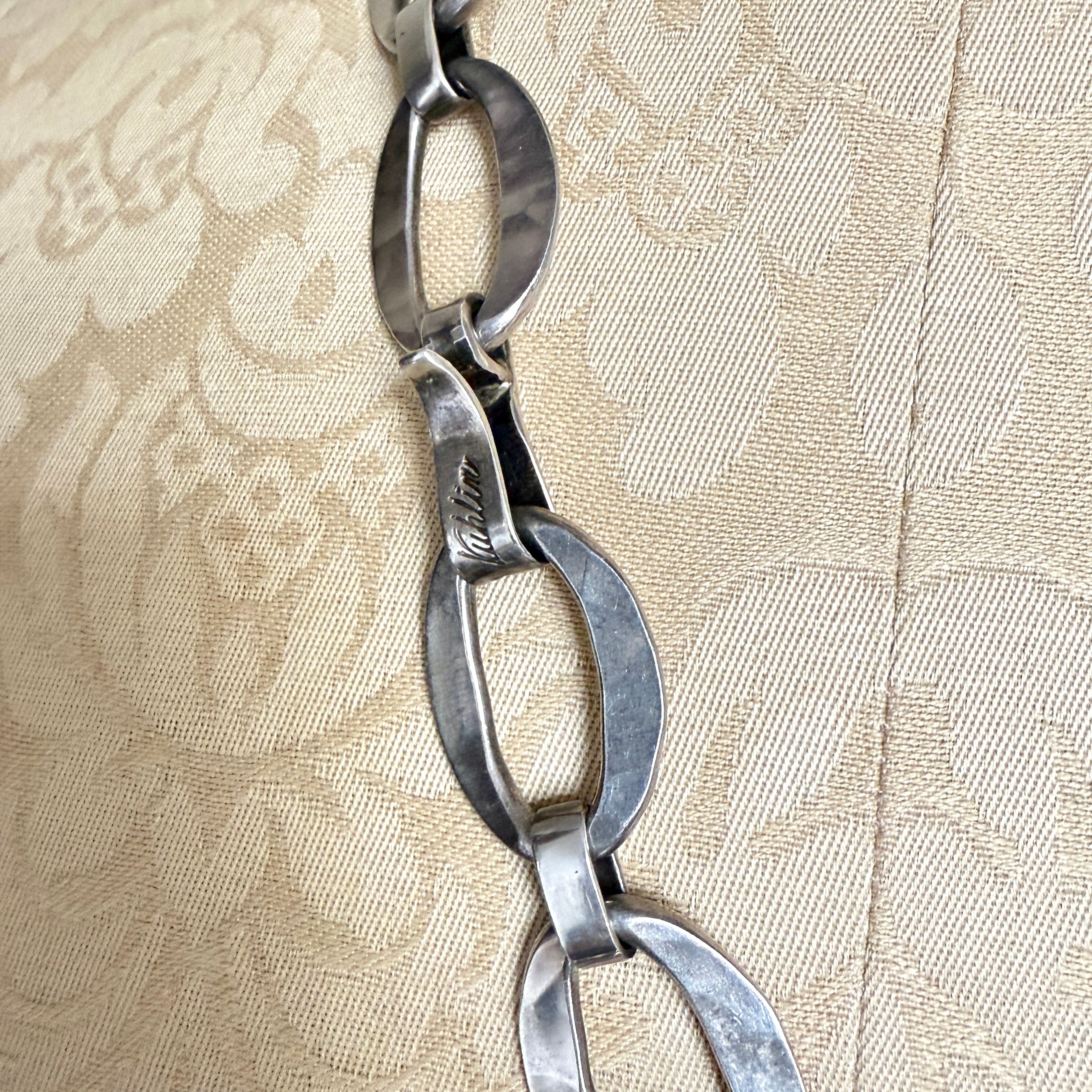 Vintage, Very Heavy Modernist Sterling Silver Statement Necklace, 195 Grams
