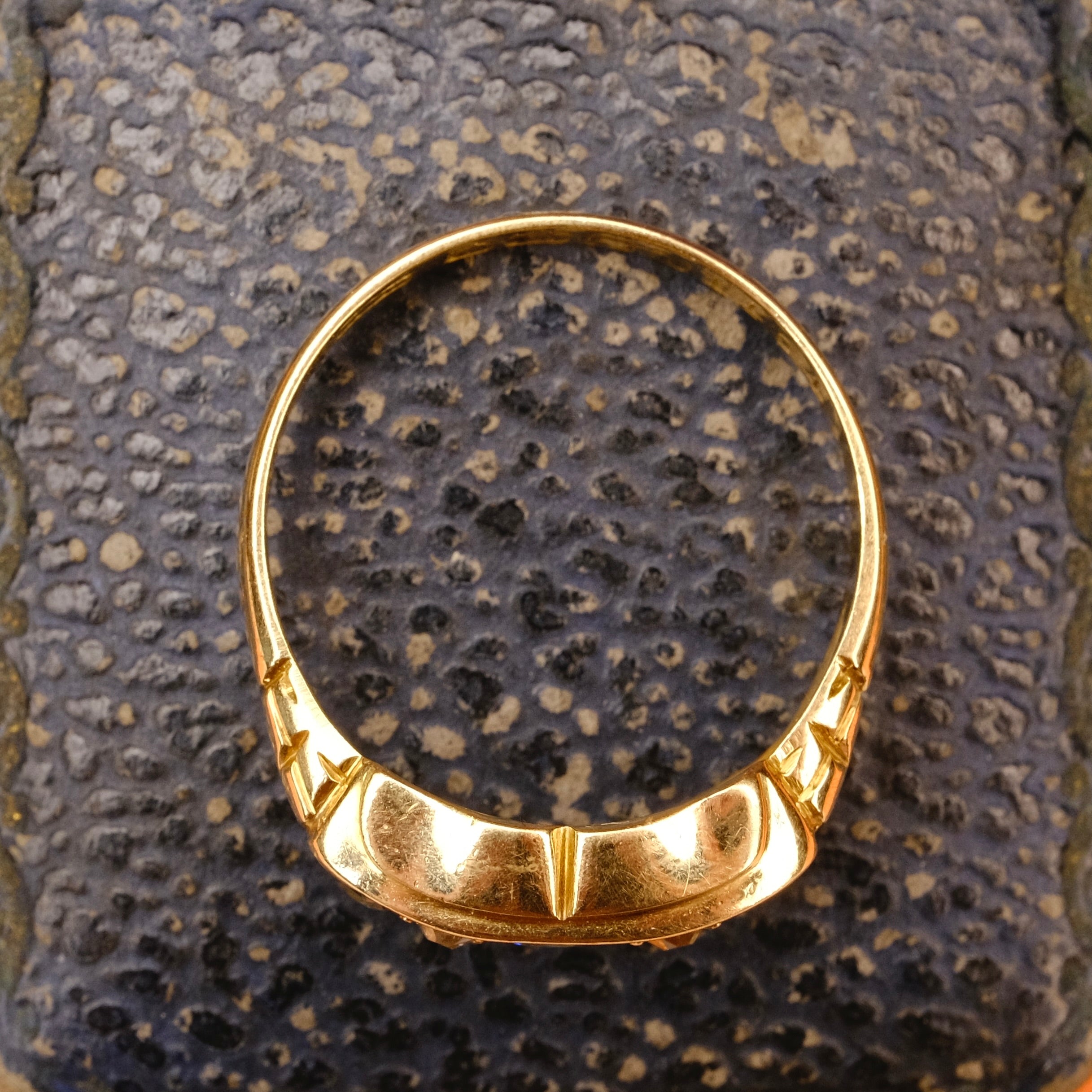 Antique , Edwardian 18ct Gold, Sapphire & Old Cut Diamond Ring, Hallmarked 1905