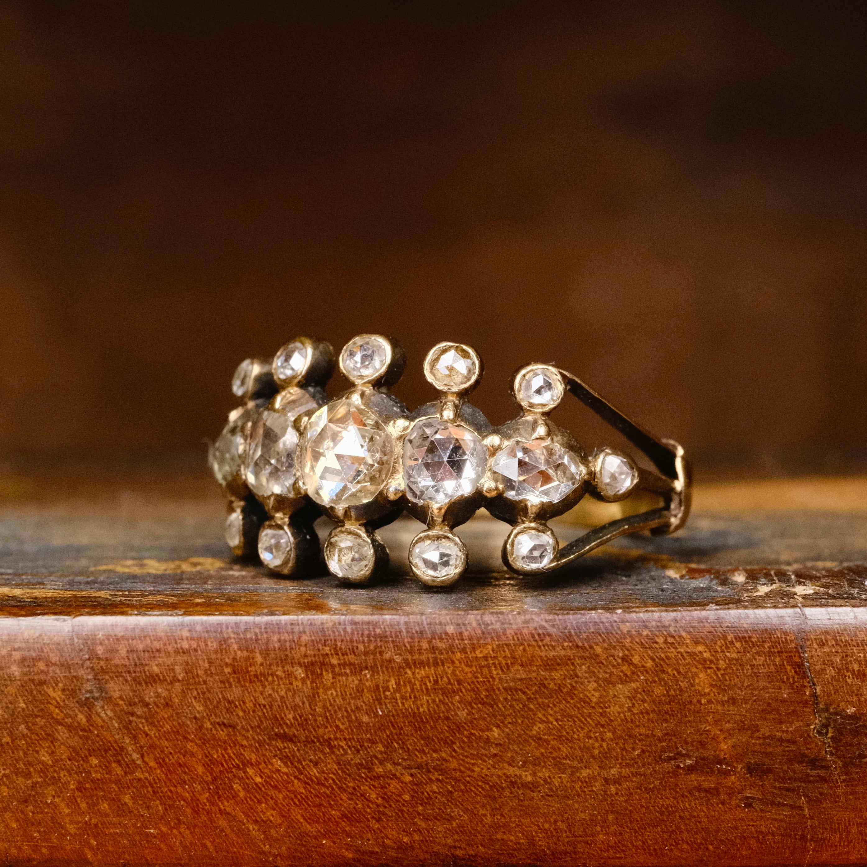 Antique, Georgian Rose Cut Diamond, Gold Ring