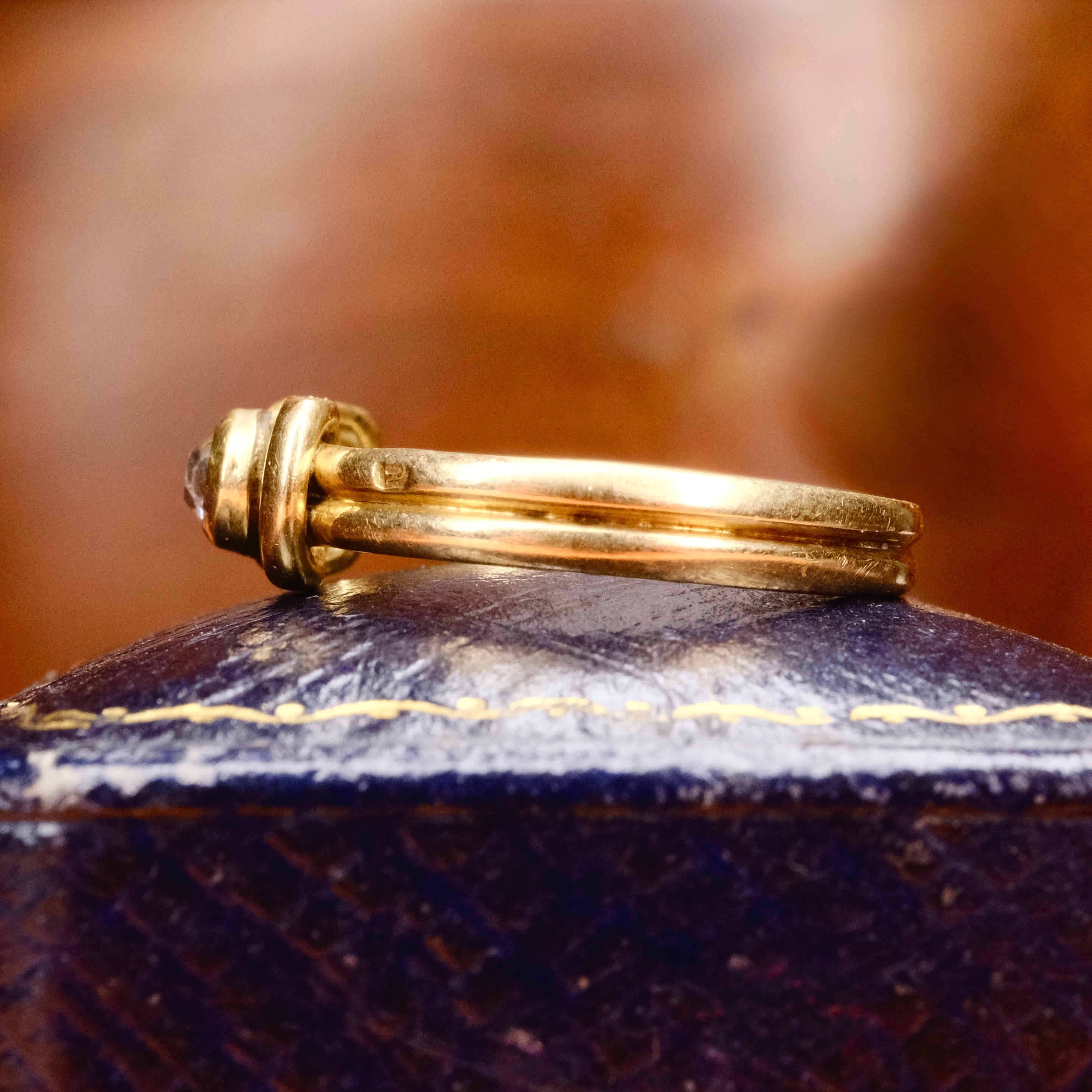 Antique, Victorian 18ct Gold, Old Mine Cut Diamond, Knot Ring, Hallmarked 1895