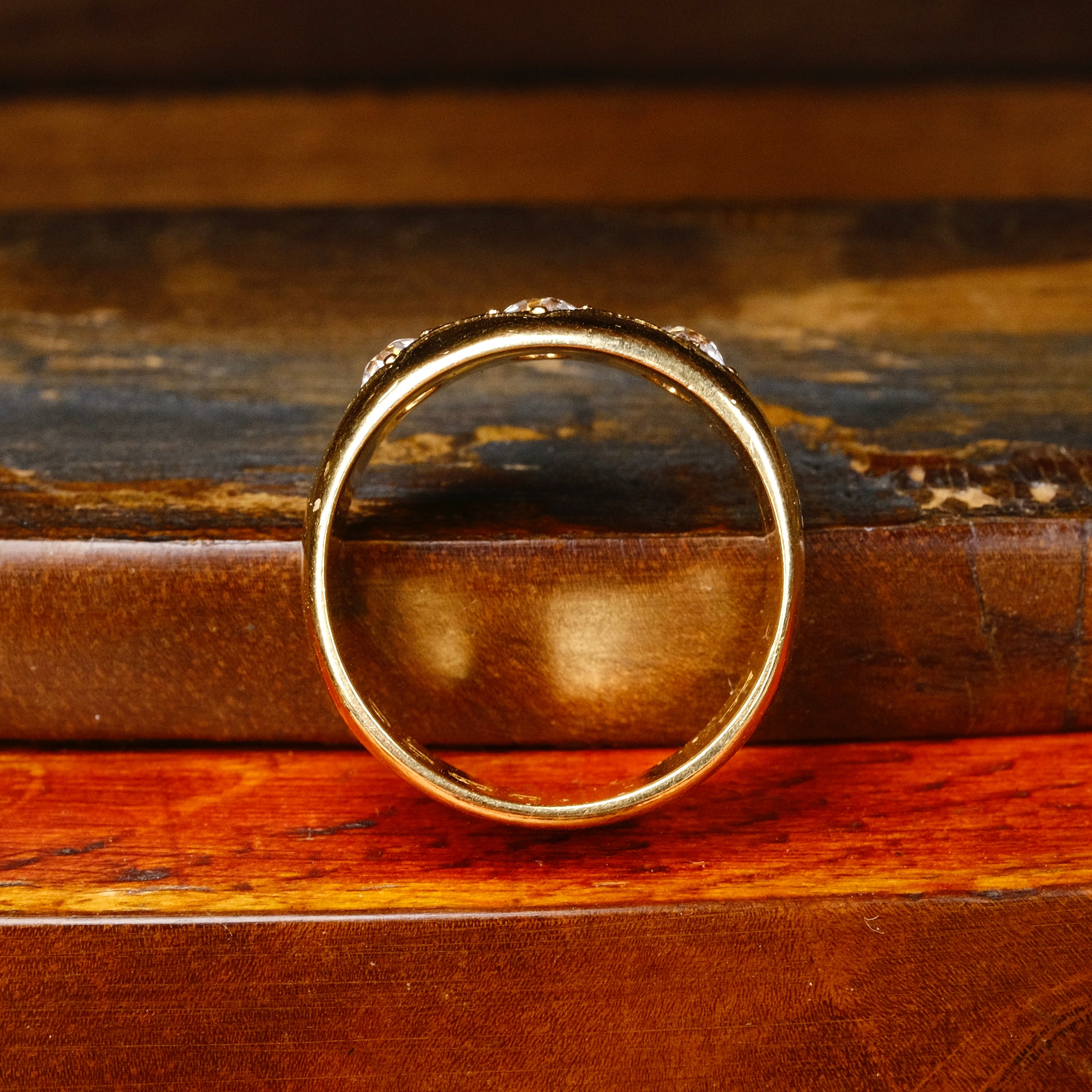 Antique 18ct Gold, Old European Cut Diamond Gypsy Set Ring