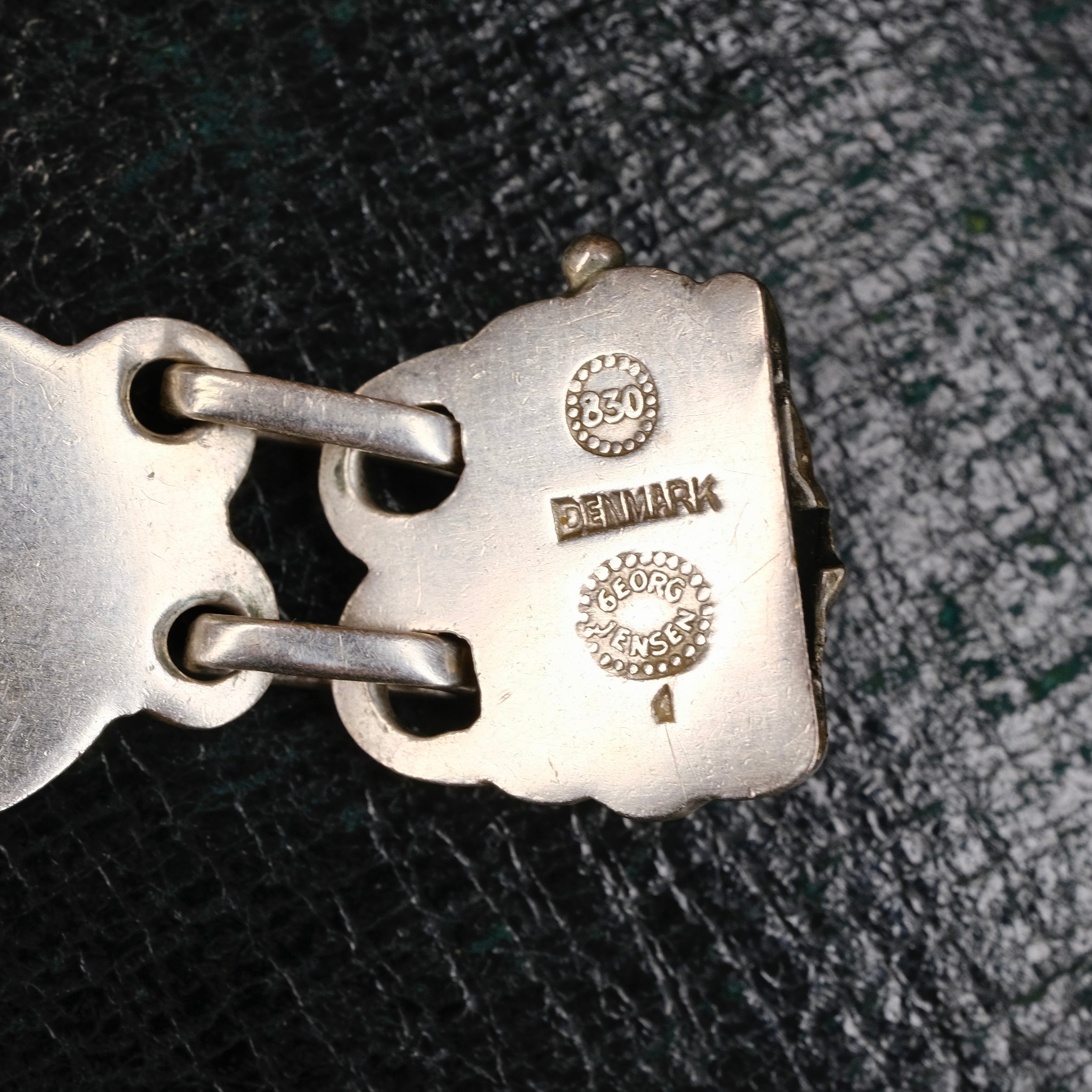 Rare, Early 830 Silver Georg Jensen, Necklace No. 1 With Amber Cabochons