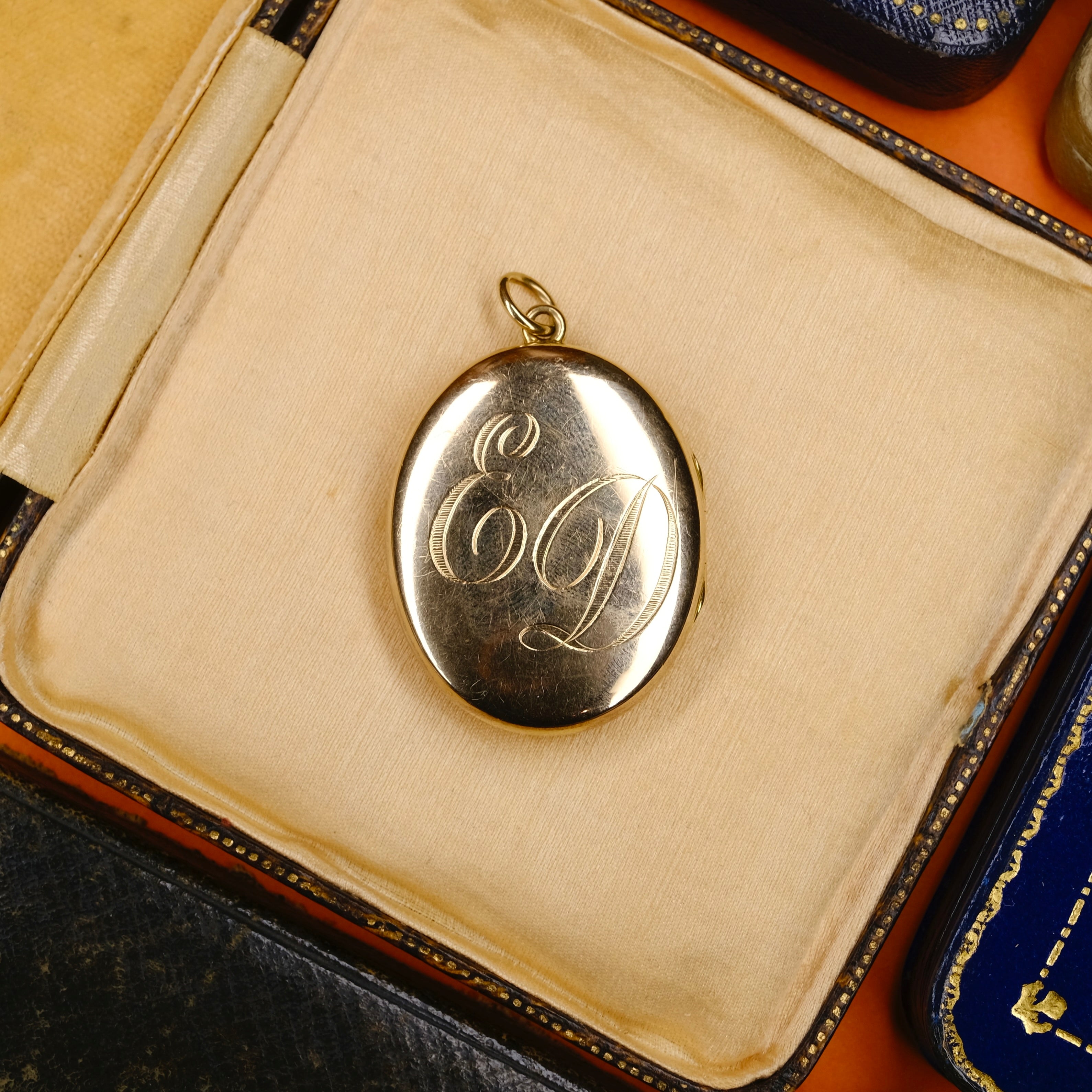 Antique, Victorian 15ct Gold Locket With Blue Enamel Star & Split Pearls, 12 Grams