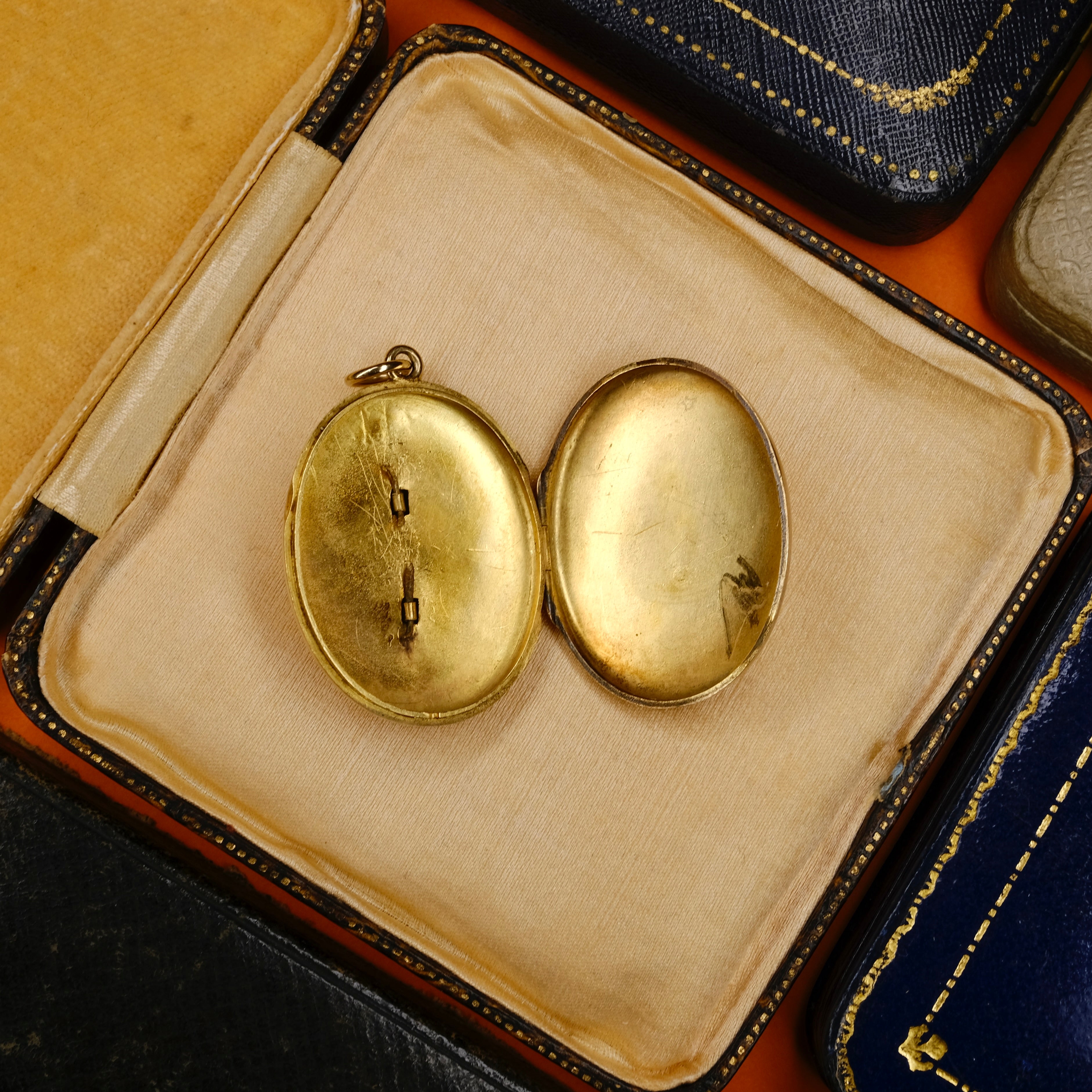 Antique, Victorian 15ct Gold Locket With Blue Enamel Star & Split Pearls, 12 Grams