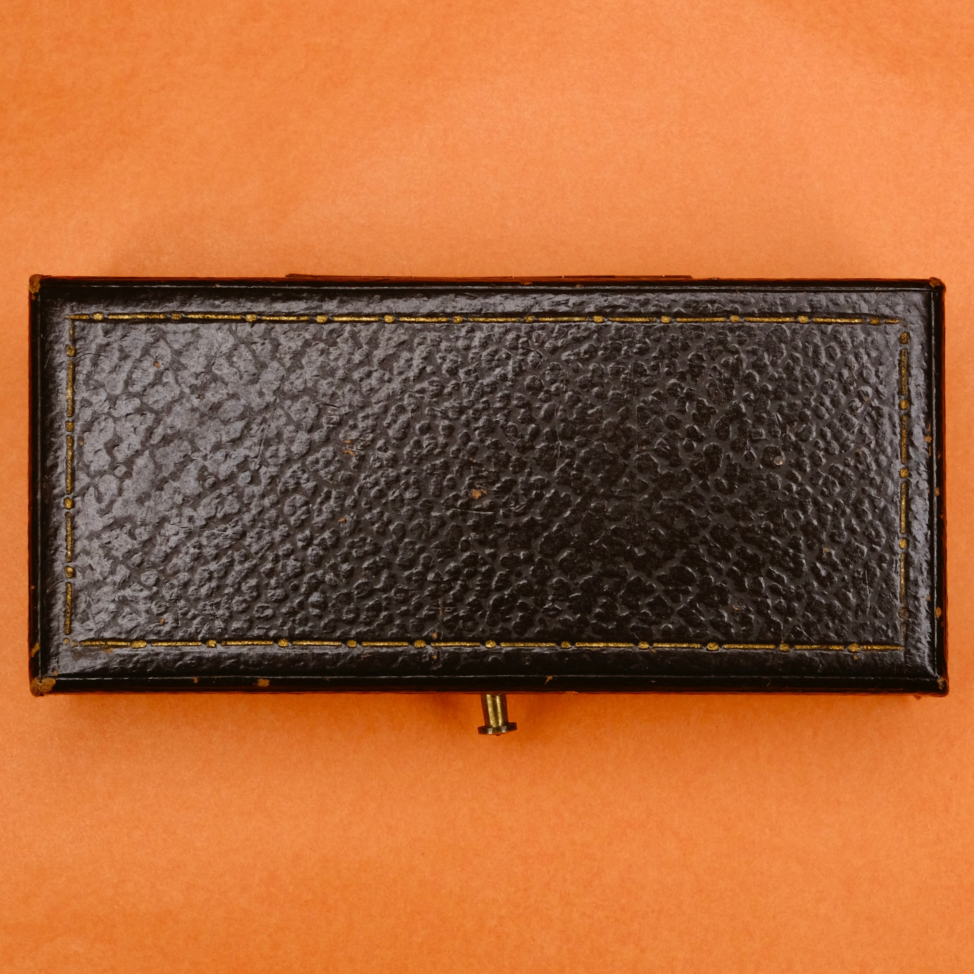 Original Art deco, 9ct Gold, Platinum, Diamond & Synthetic Sapphire Bar Brooch In Original Case