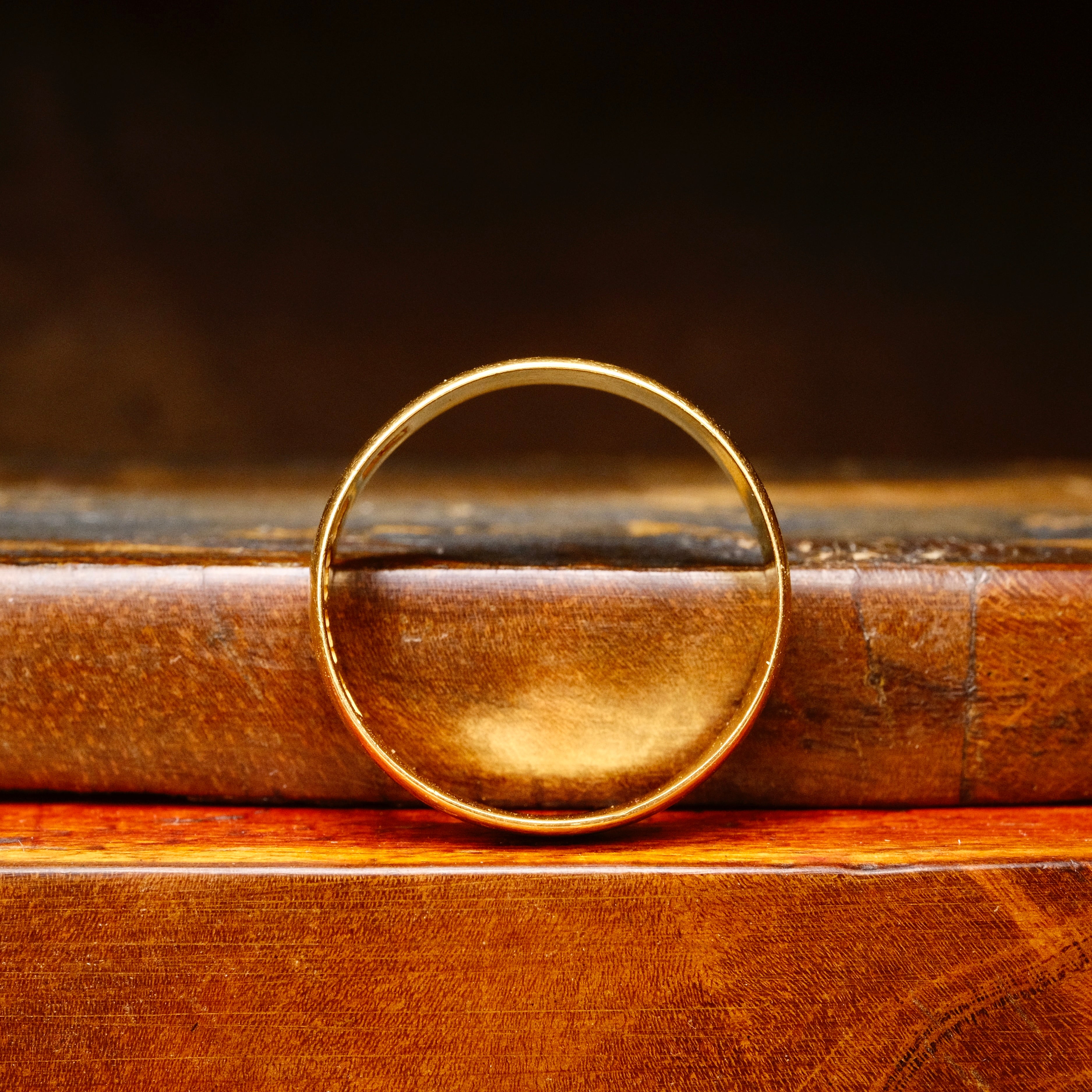 Antique, Edwardian, 22ct Gold Wedding Band Ring, Hallmarked 1907