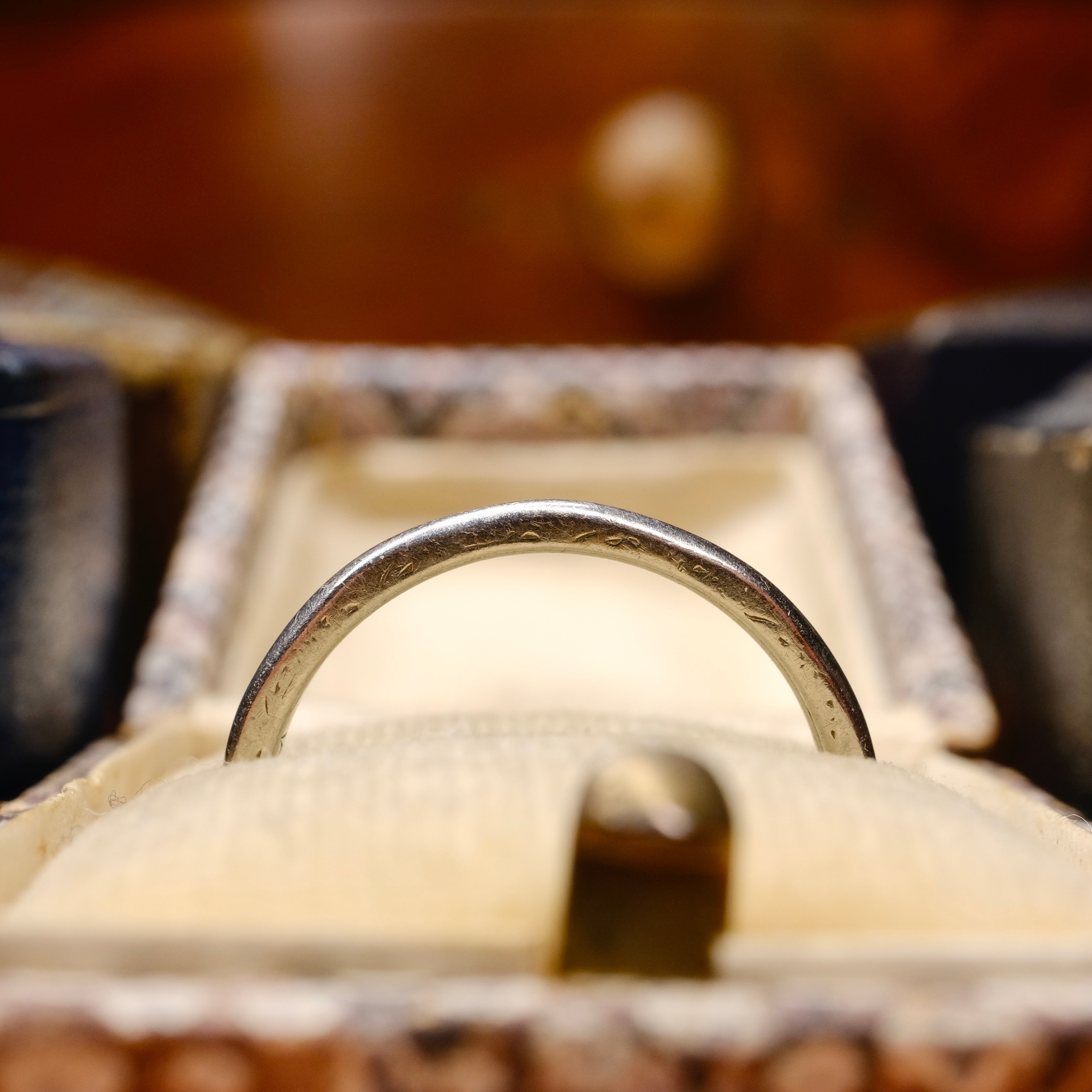 1930s, Art Deco, Platinum, Faceted, Band Ring