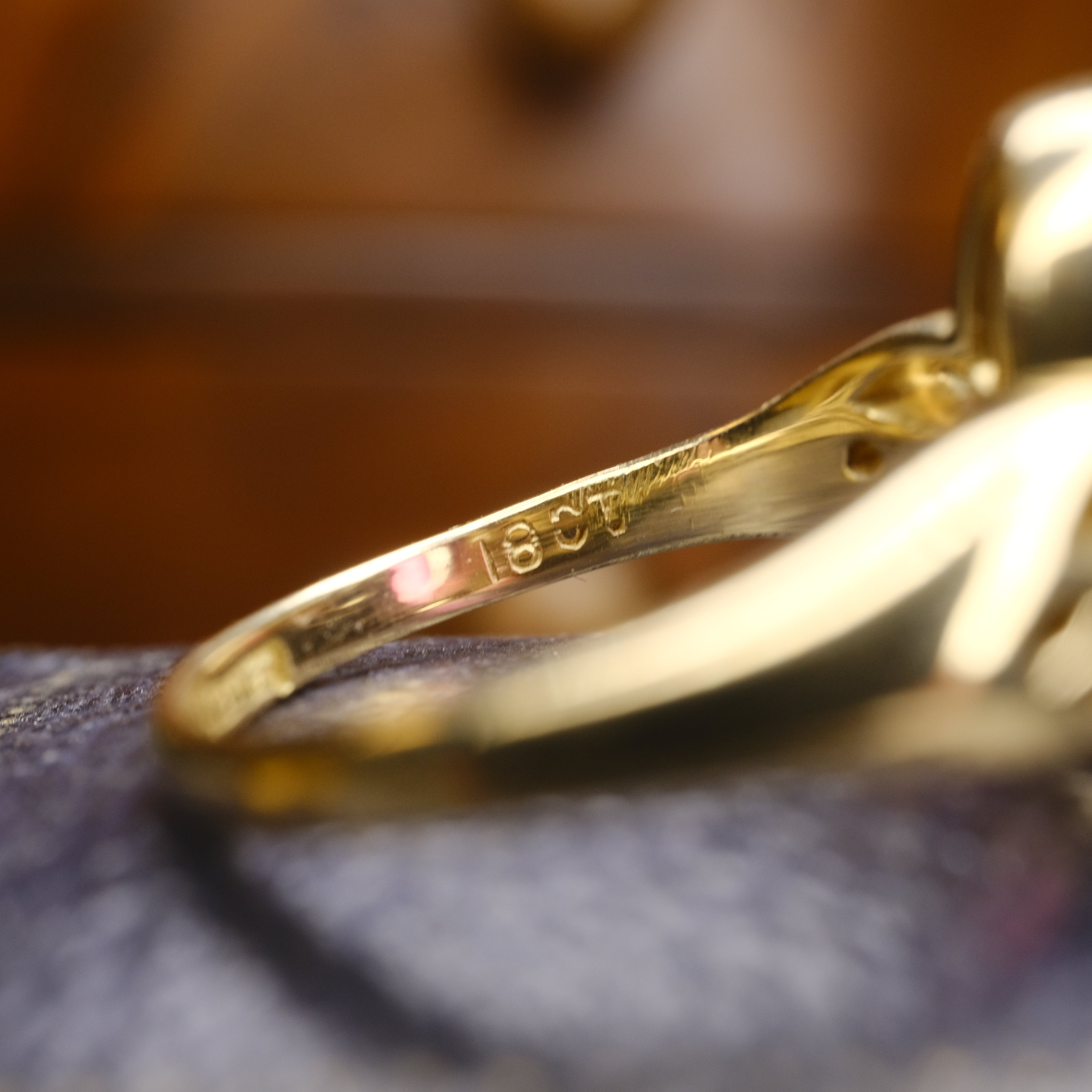 Vintage Pink Tourmaline 18ct Gold Ring