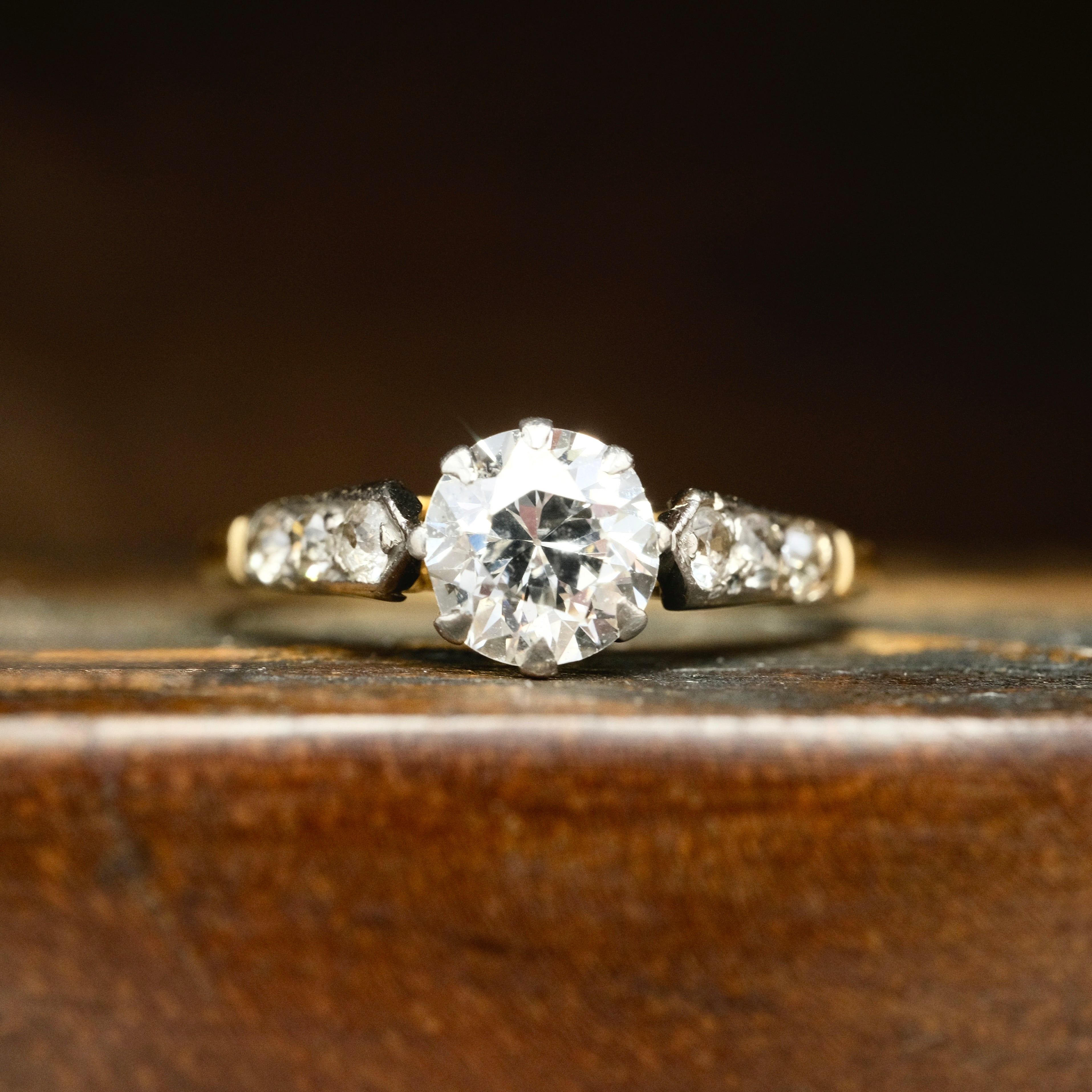 Art Deco, 18ct Gold, 0.65 Carat Old European Cut Diamond Solitaire Engagement Ring