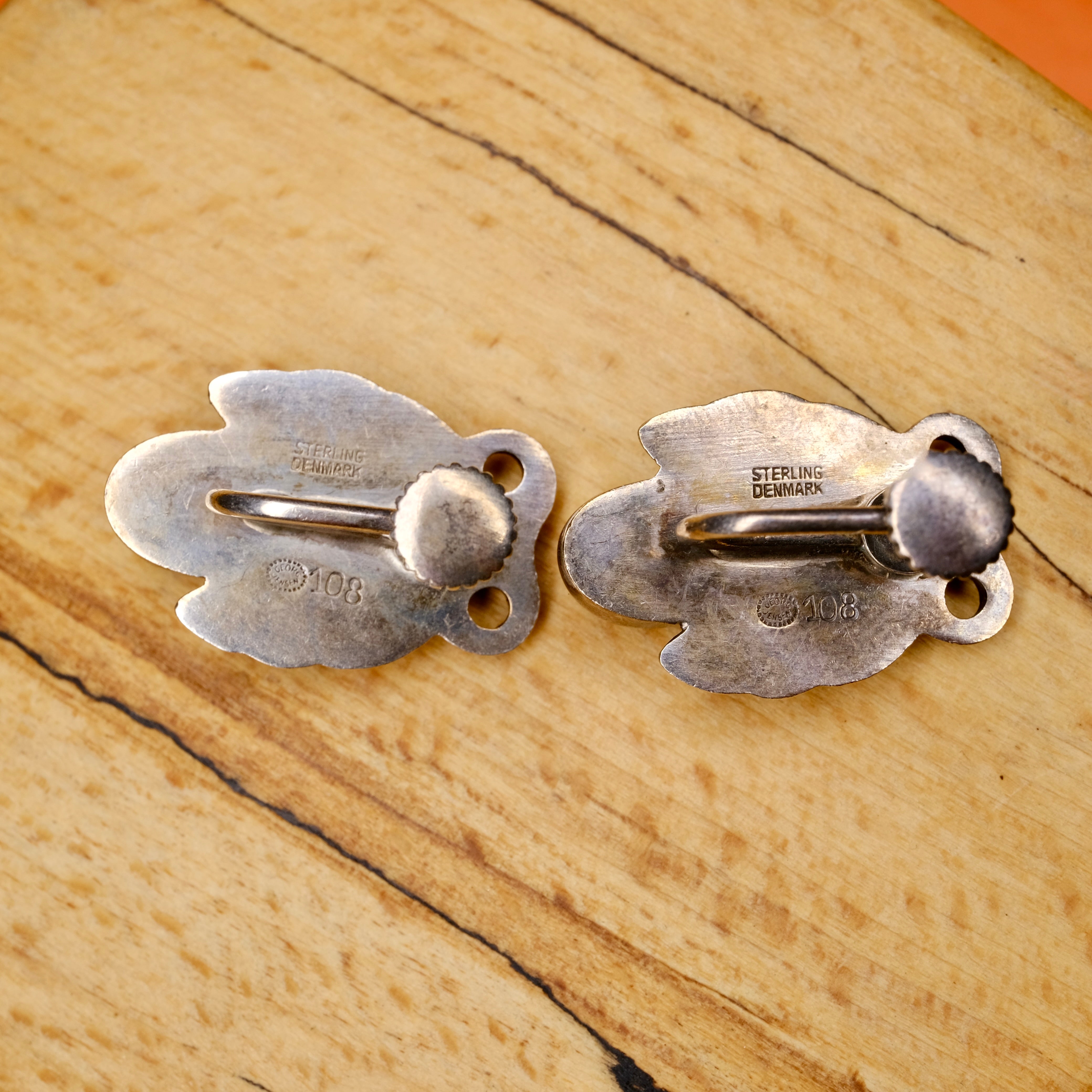 Vintage Georg Jensen, Sterling Silver, Earrings No. 108