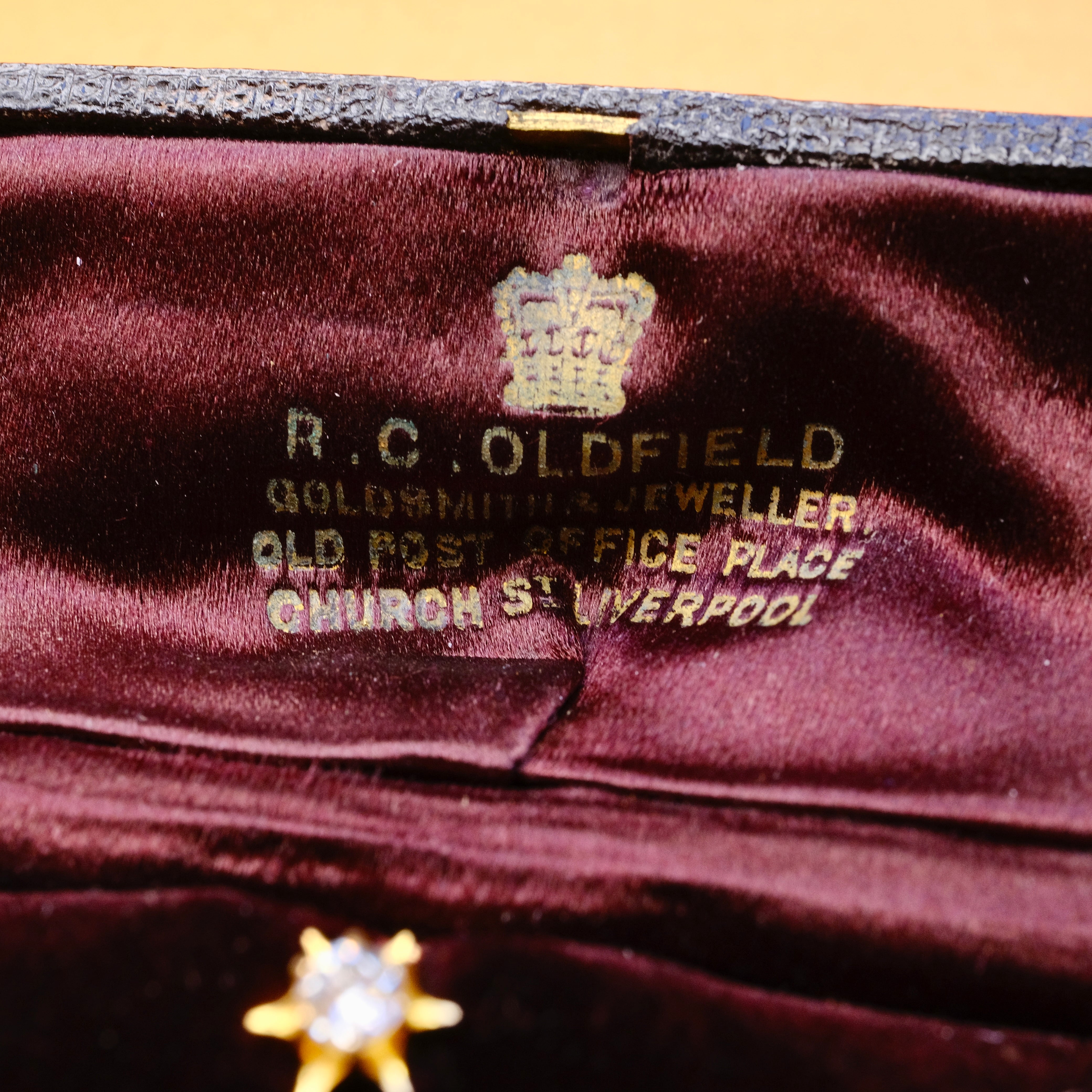 Victorian, Gold & Old Cut Diamond, Stick Pin, Shirt Dress Stud In Case