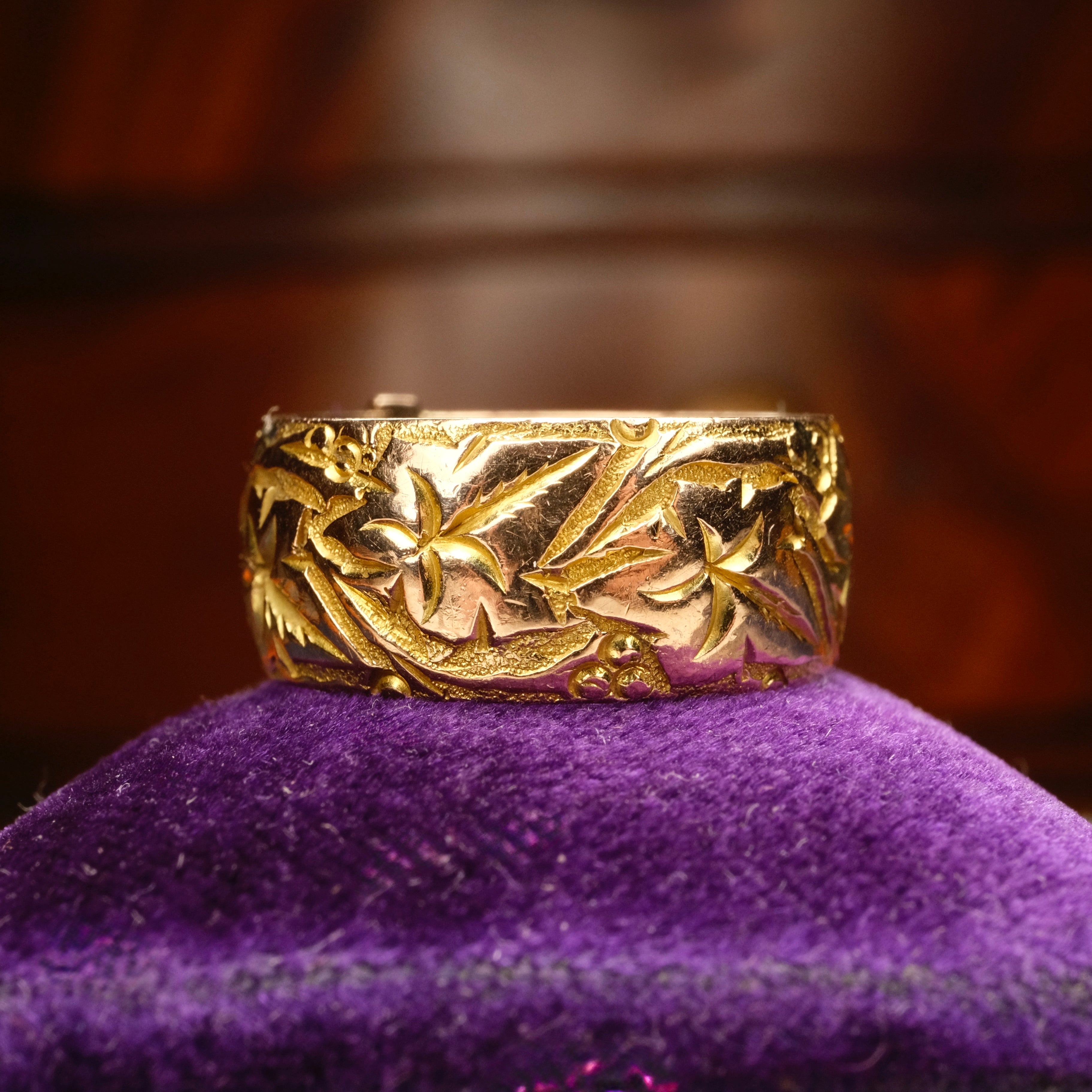 Antique, 9ct Gold Ivy Buckle Ring, Hallmarked 1914