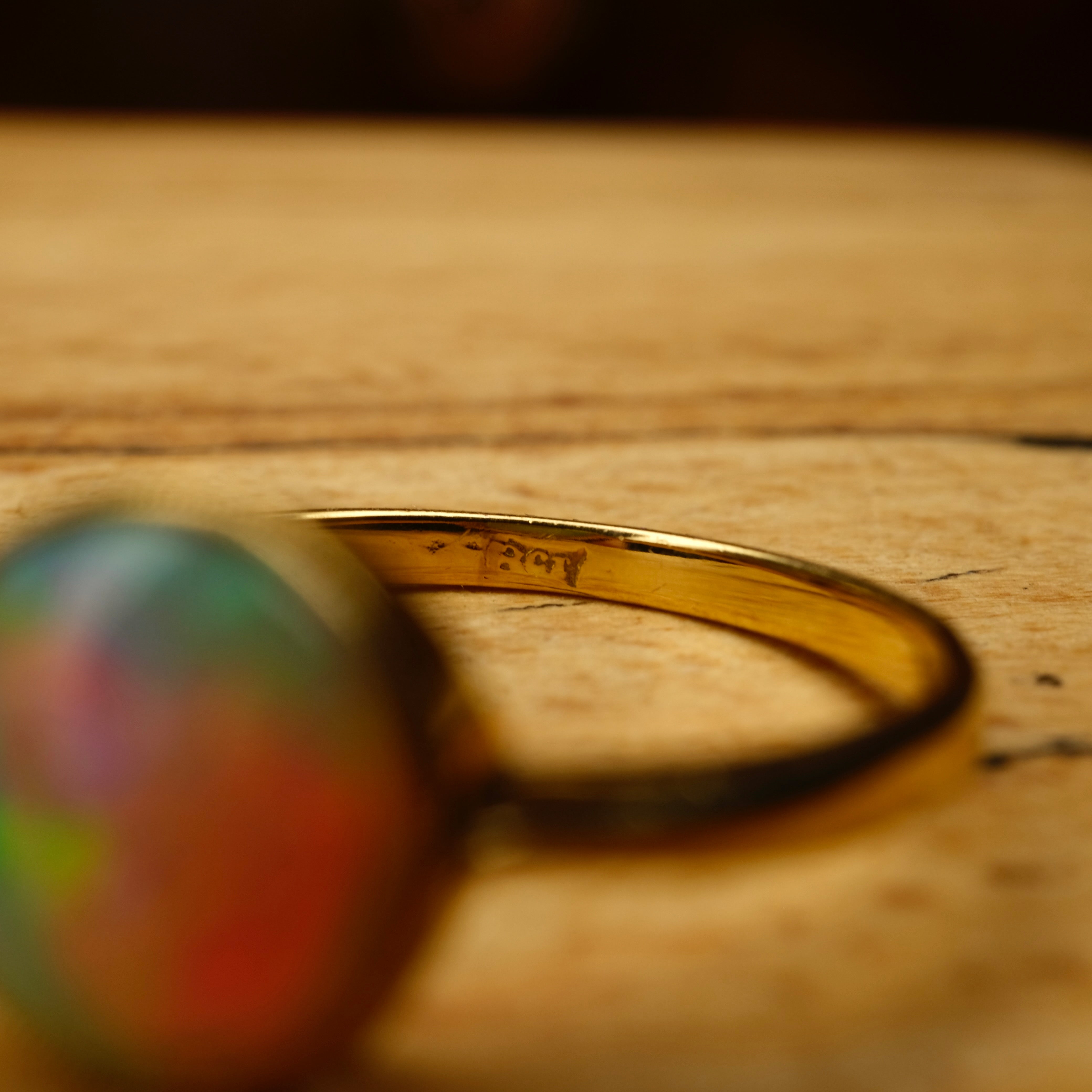 1920s, Art Deco 18ct Gold, Opal Solitaire Ring
