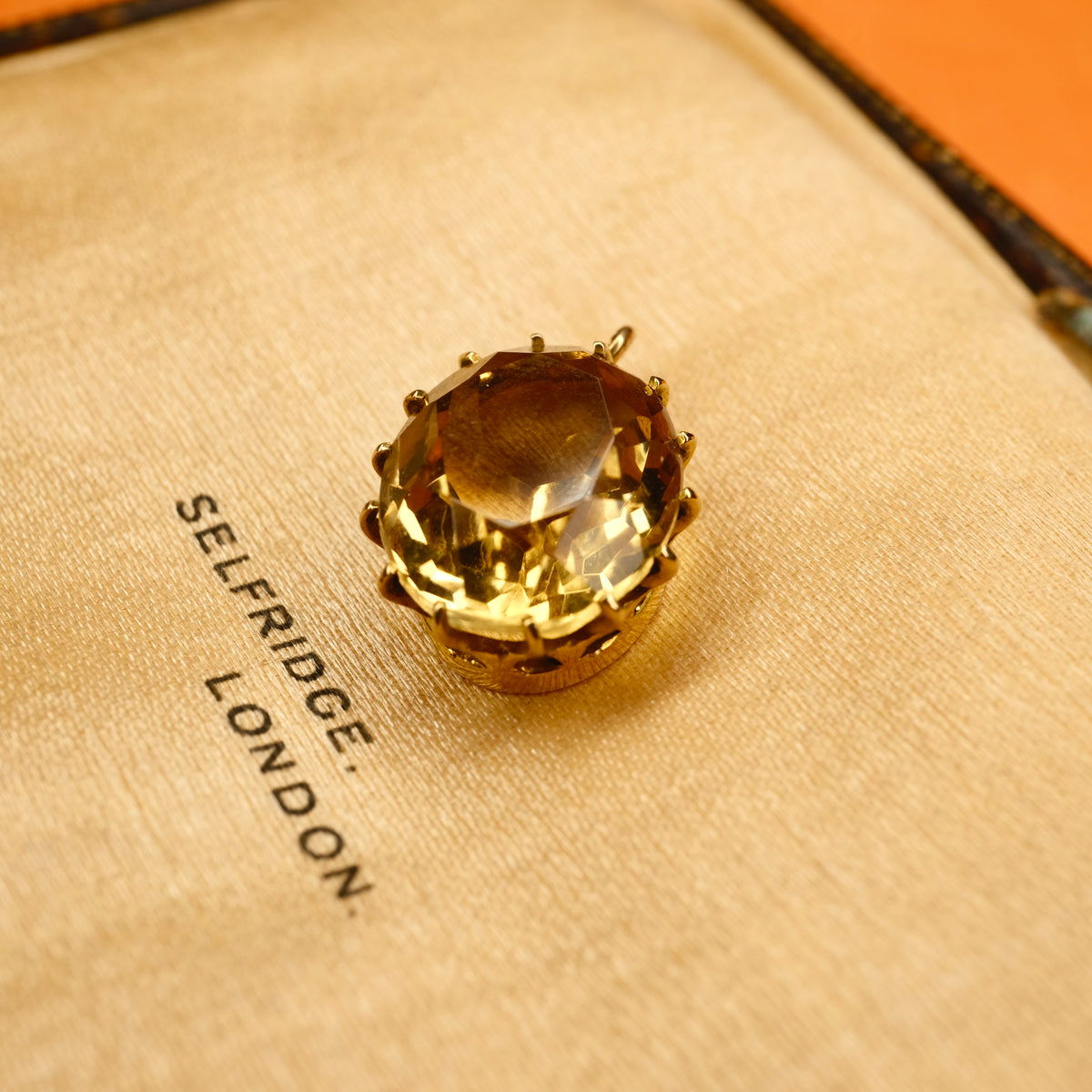 Antique, 9ct Gold, Citrine Pendant