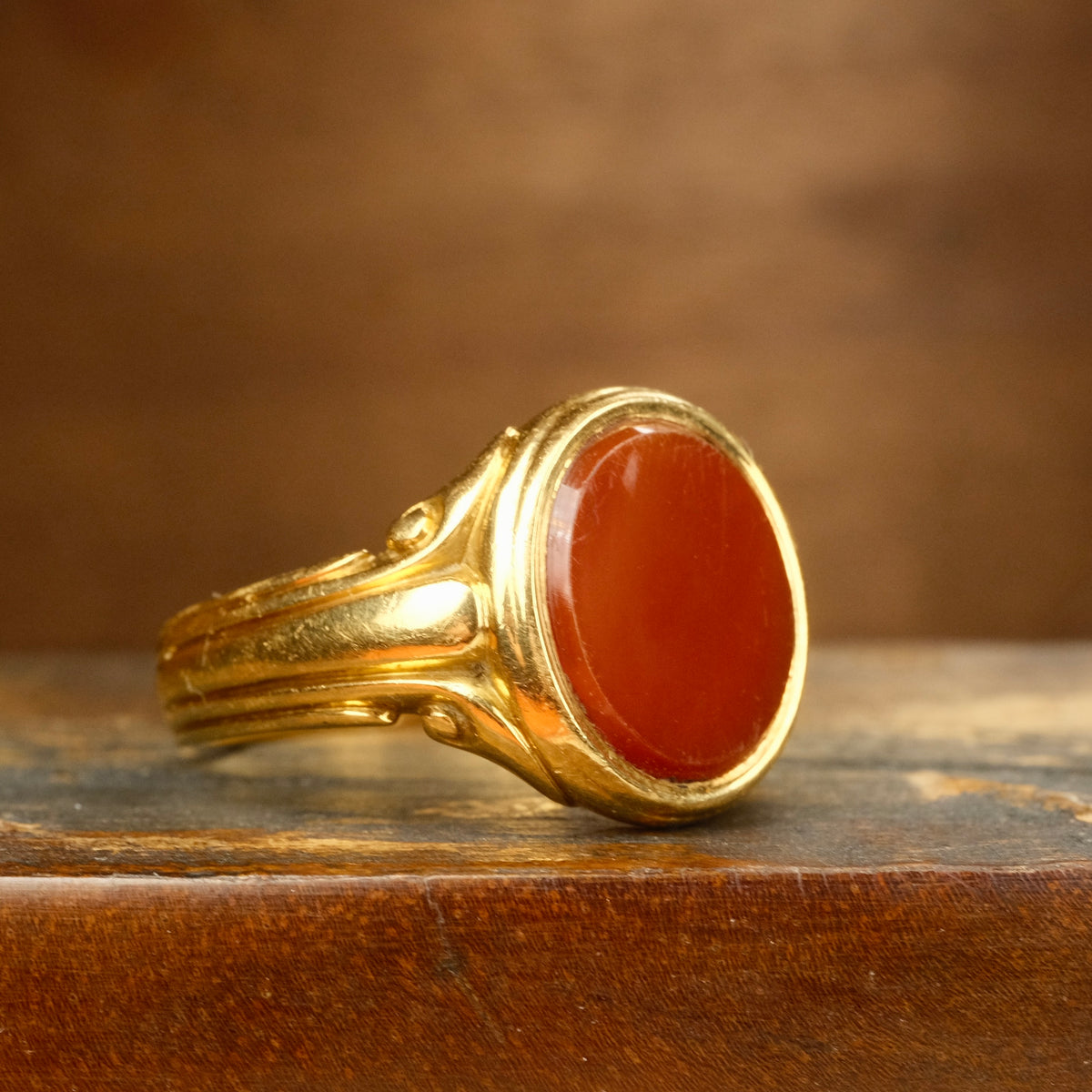 Antique, Gents, Victorian 18ct Gold, Carnelian Signet Ring, Hallmarked in 1893