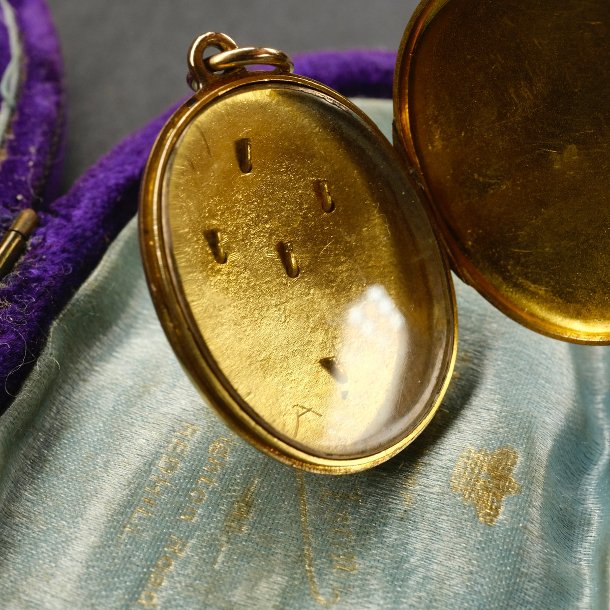Antique, Victorian 9ct Gold Locket With Blue Enamel Cross & Split Pearls, 9 Grams
