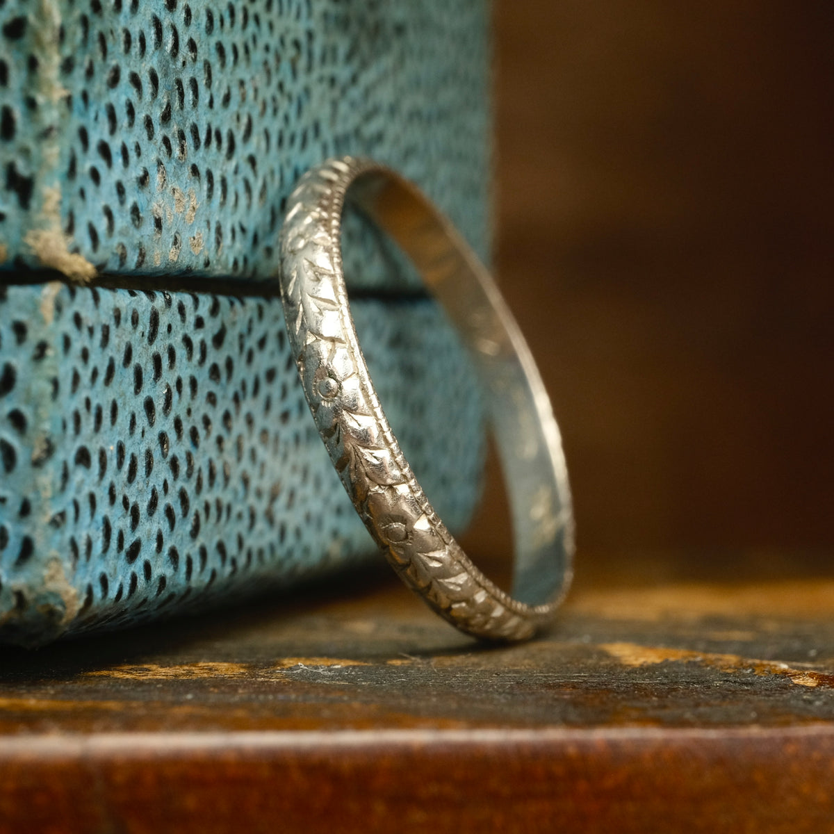 Art deco, Platinum Orange Blossom Band Ring