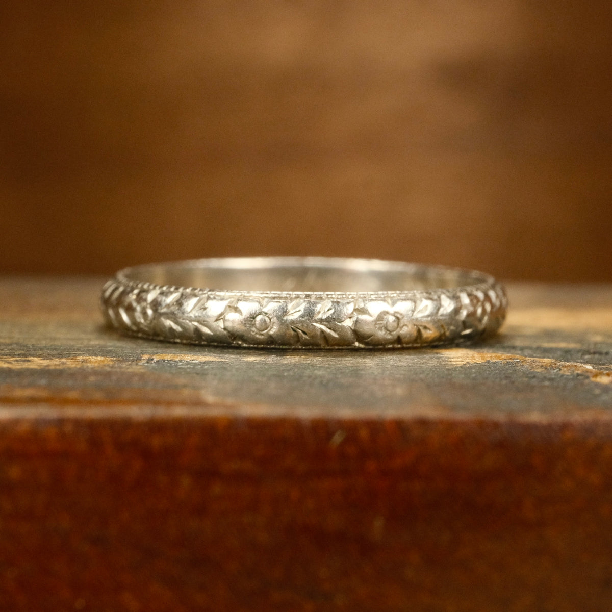Art deco, Platinum Orange Blossom Band Ring