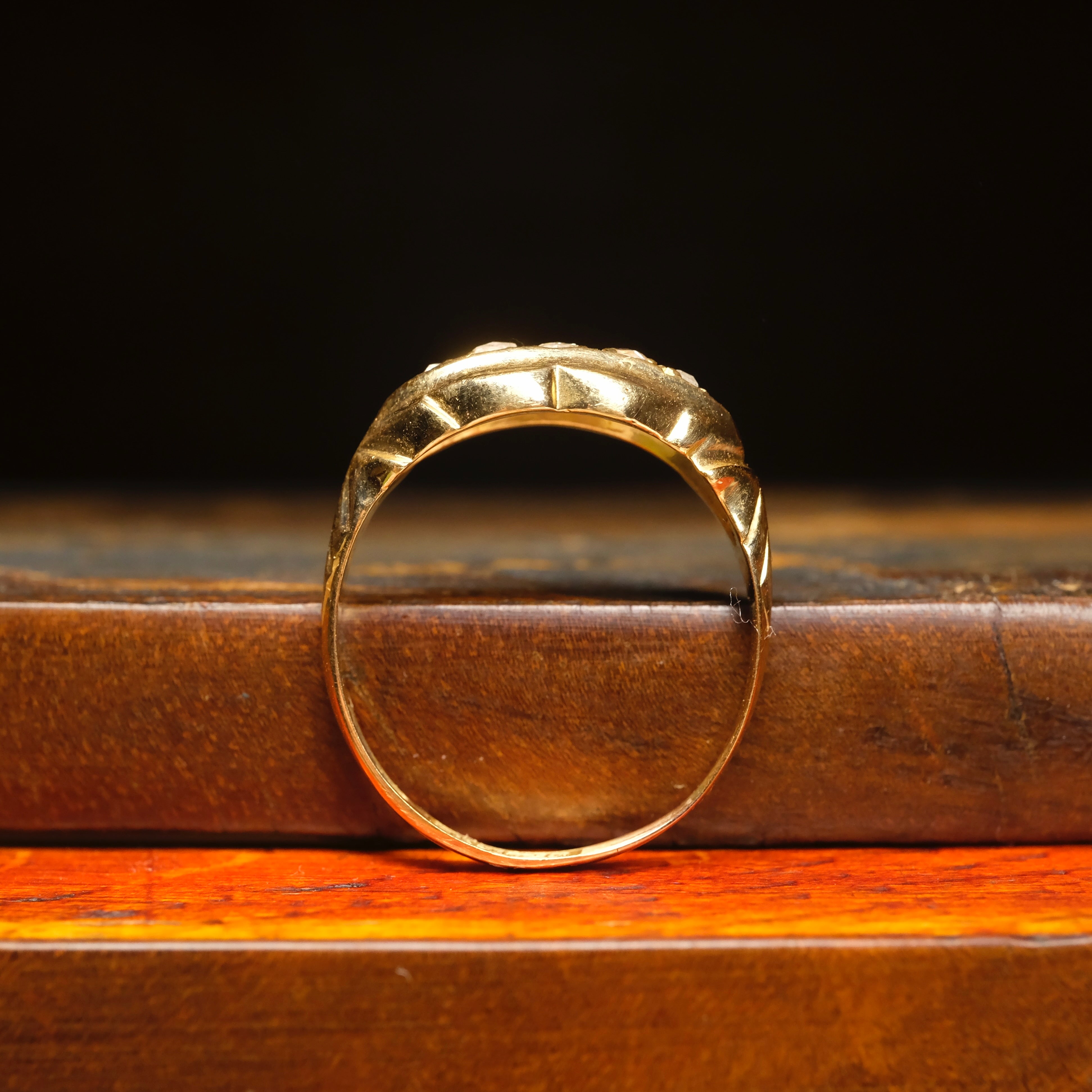 Antique, 18ct Gold, Rose Cut Diamond Ring, Hallmarked In 1917